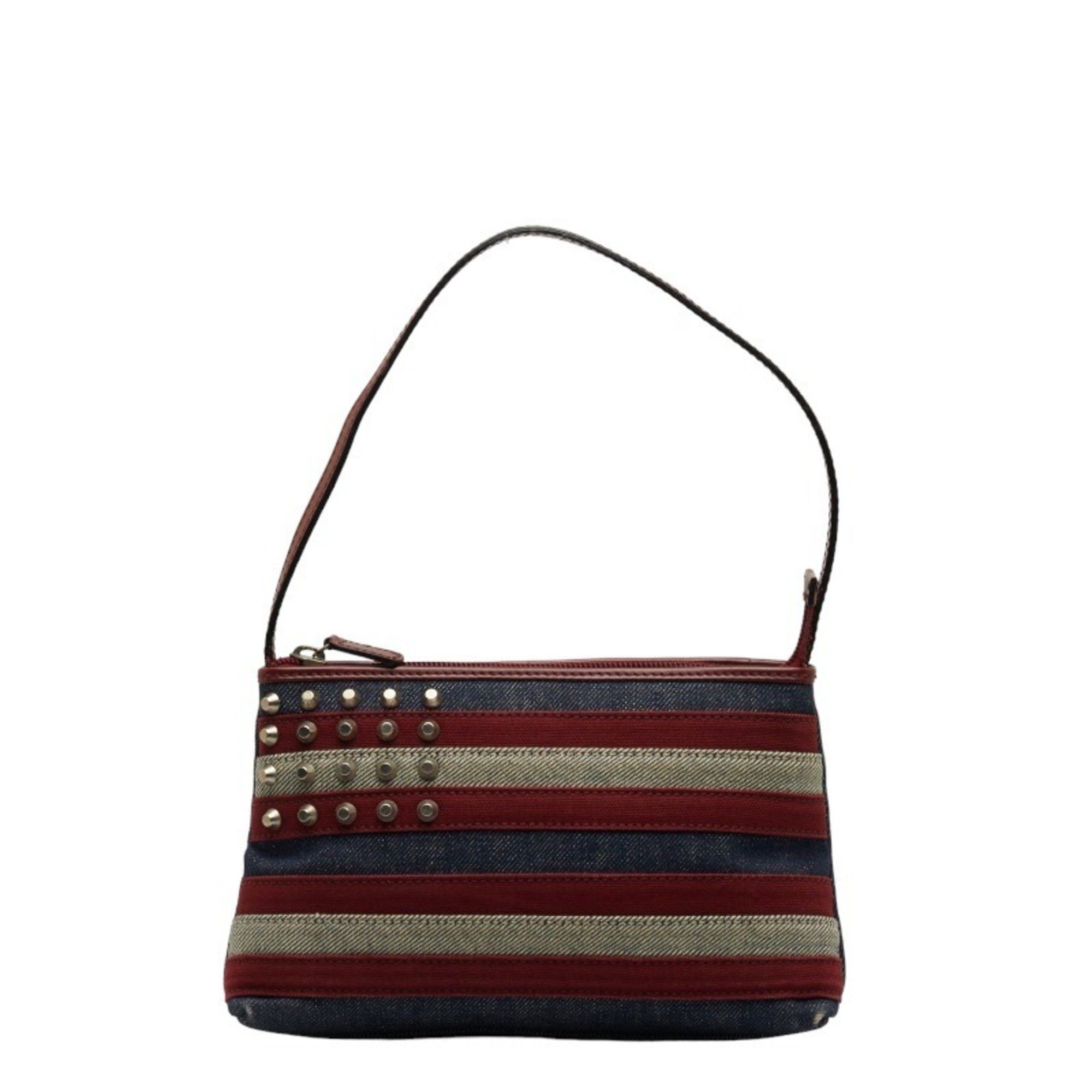 image of Burberry Nova Check Border Handbag Blue Red Women's Burberry
