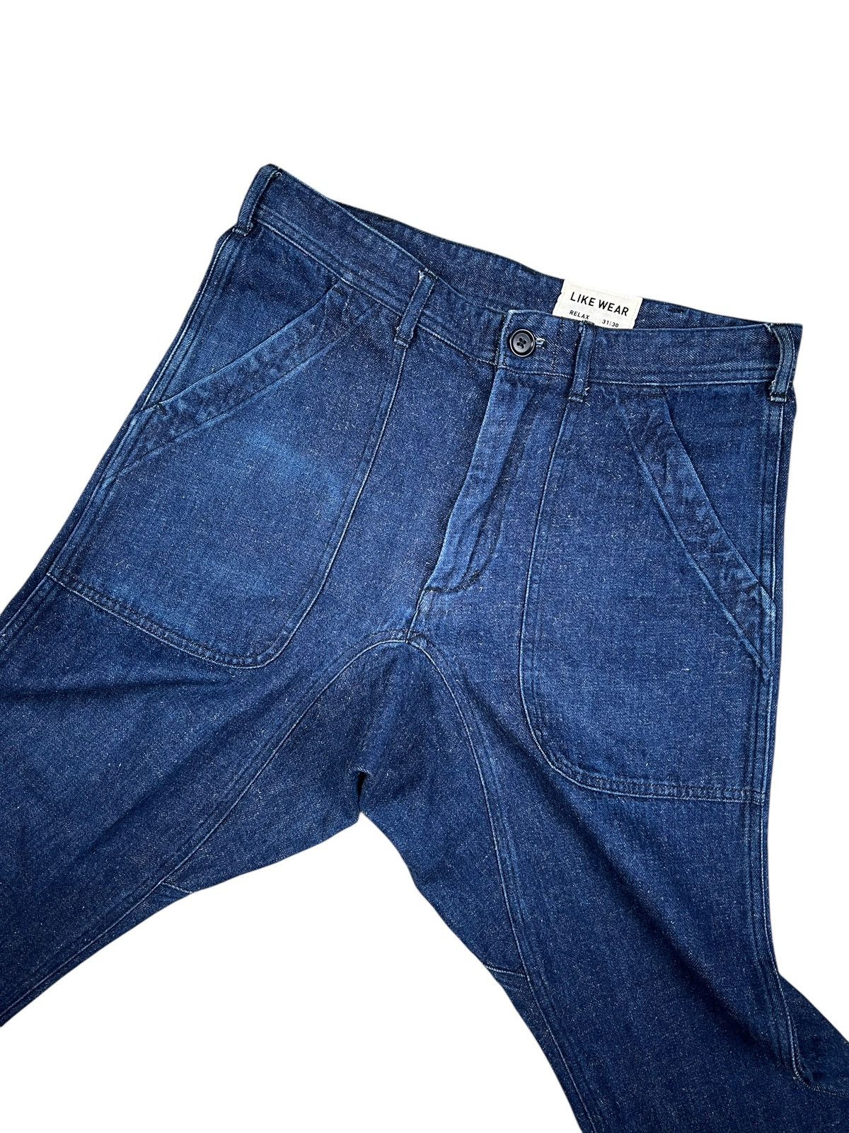 Comme des Garcons × Japanese Brand SEA 🇯🇵 Indigo Low Crotch Fatigue Denim Pants Size US 30 / EU 46 - 6 Thumbnail