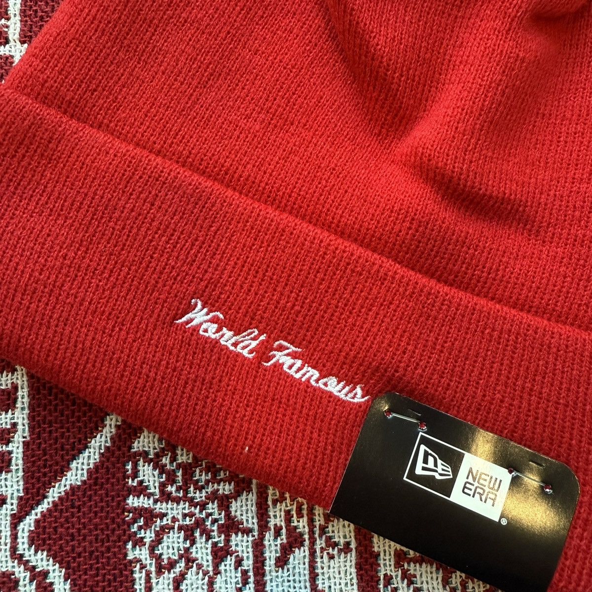 New Era × Supreme FW17 Supreme New Era Box Logo Beanie Red Size ONE SIZE - 4 Thumbnail