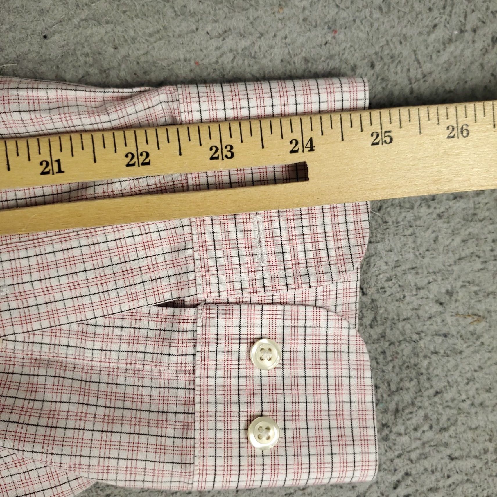Brooks Brothers Brooks Brothers Dress Shirt Men's 17 Red Plaid Long Sleeve Button Up 100% Cotton Regular Fit Non-Iron Size 46R - 6 Thumbnail