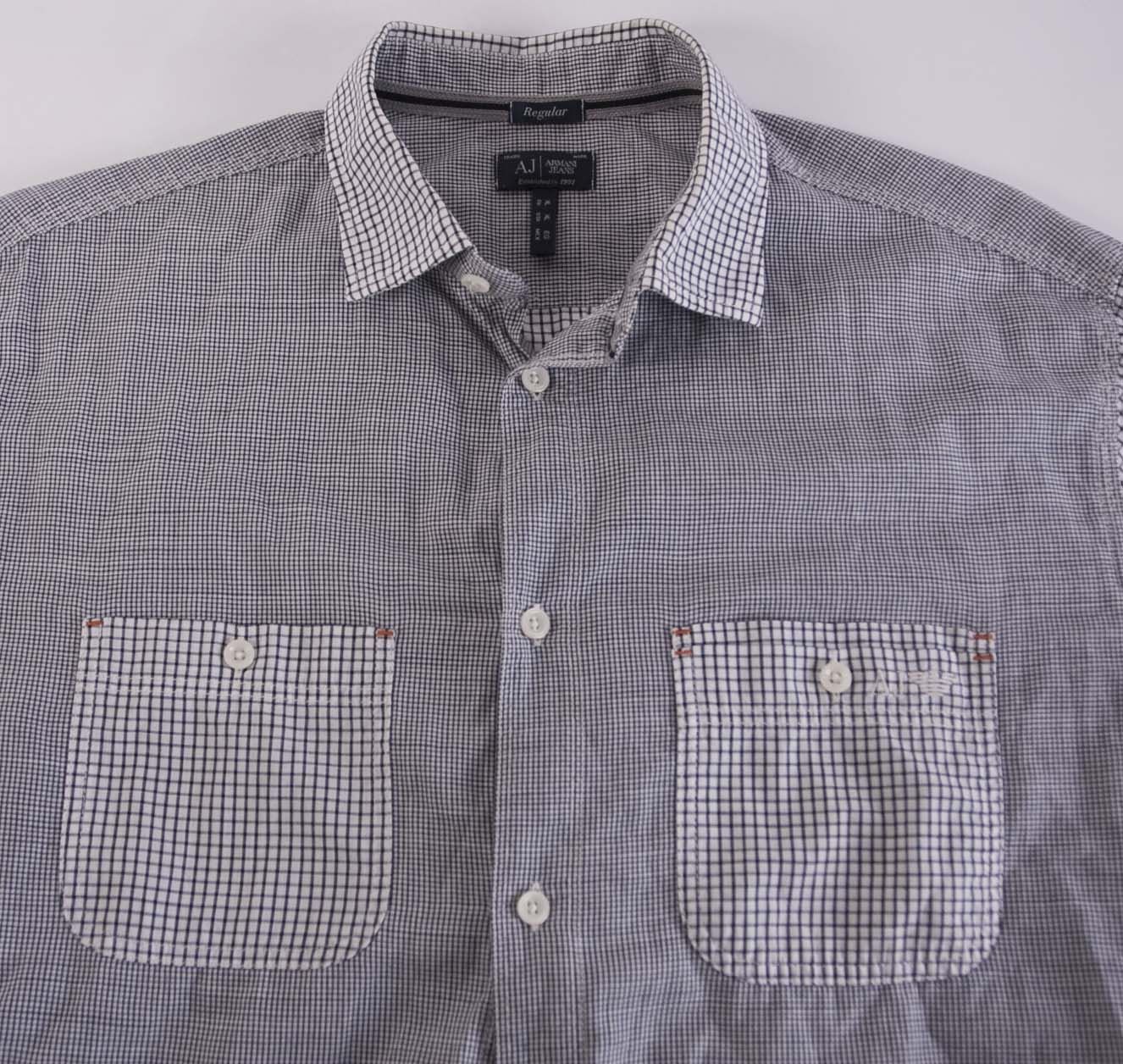 Armani Armani Jeans Shirt Size XL Gray Plaid Size US XL / EU 56 / 4 - 2 Thumbnail