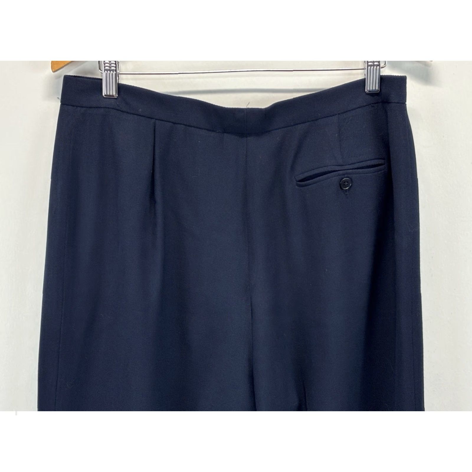 Ralph Lauren VINTAGE Lauren Ralph Lauren Wide Leg Pants Women’s 14W Plus Navy Worsted Wool Lined USA Size 36" / US 14 / IT 50 - 5 Thumbnail