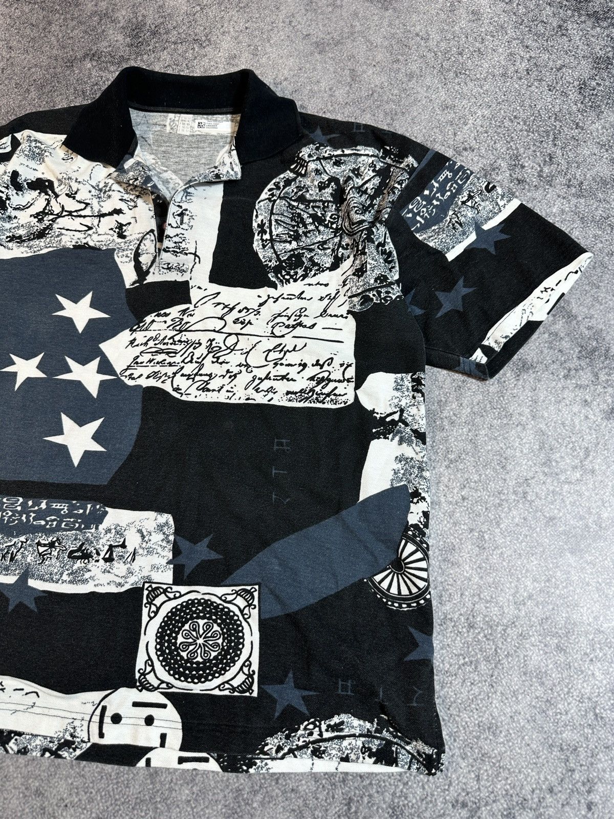 Vintage Vintage Full Print Polo Streetwear Rare Casual Style Y2K L Size US L / EU 52-54 / 3 - 3 Thumbnail