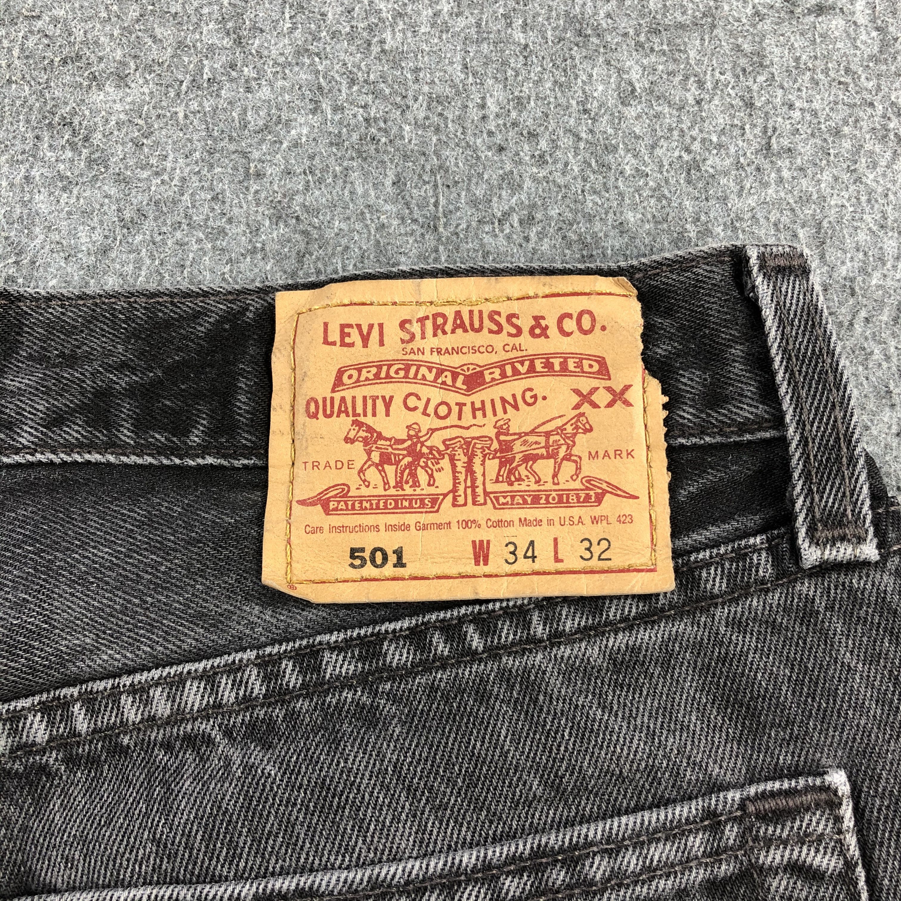 Levi's 90s Vintage Ripped Levis 501 Earth Tone Jeans-J1565 Size US 33 - 5 Thumbnail