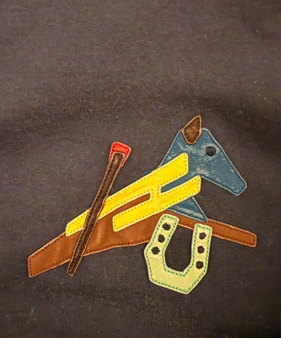 Hermes Hermes Dark Blue Patched Mechanical Horse Cotton Round Nec Size US XL / EU 56 / 4 - 2 Thumbnail