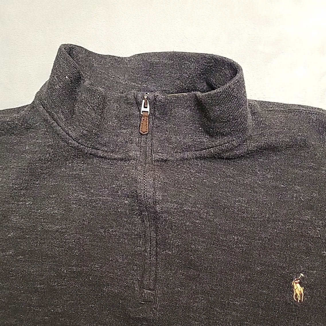 Polo Ralph Lauren Polo Ralph Lauren Sweater Mens 2XLT Charcoal Estate Rib 1/4 Zip Pullover Casual Knit Cotton Mock Neck Long Sleeve Logo Zipper Embroidered Size US XXL / EU 58 / 5 - 3 Thumbnail