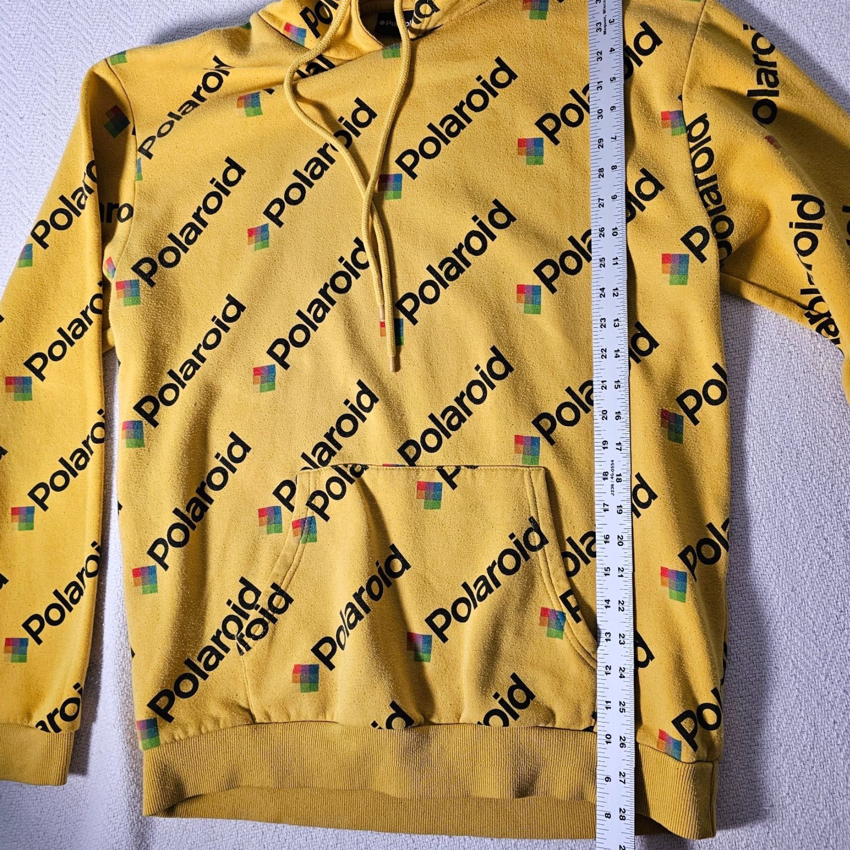 Polaroid Polaroid Classic Logo Hoodie Sweatshirt Pullover Drawstring Yellow Large Mens Regular Cotton Blend Cotton/Poly Logo Size US L / EU 52-54 / 3 - 4 Thumbnail