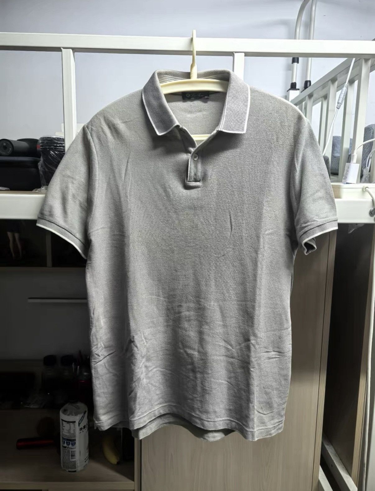 Loro Piana Loro Piana Gray-Blue Striped Polo Shirt Size US M / EU 48-50 / 2 - 1 Thumbnail