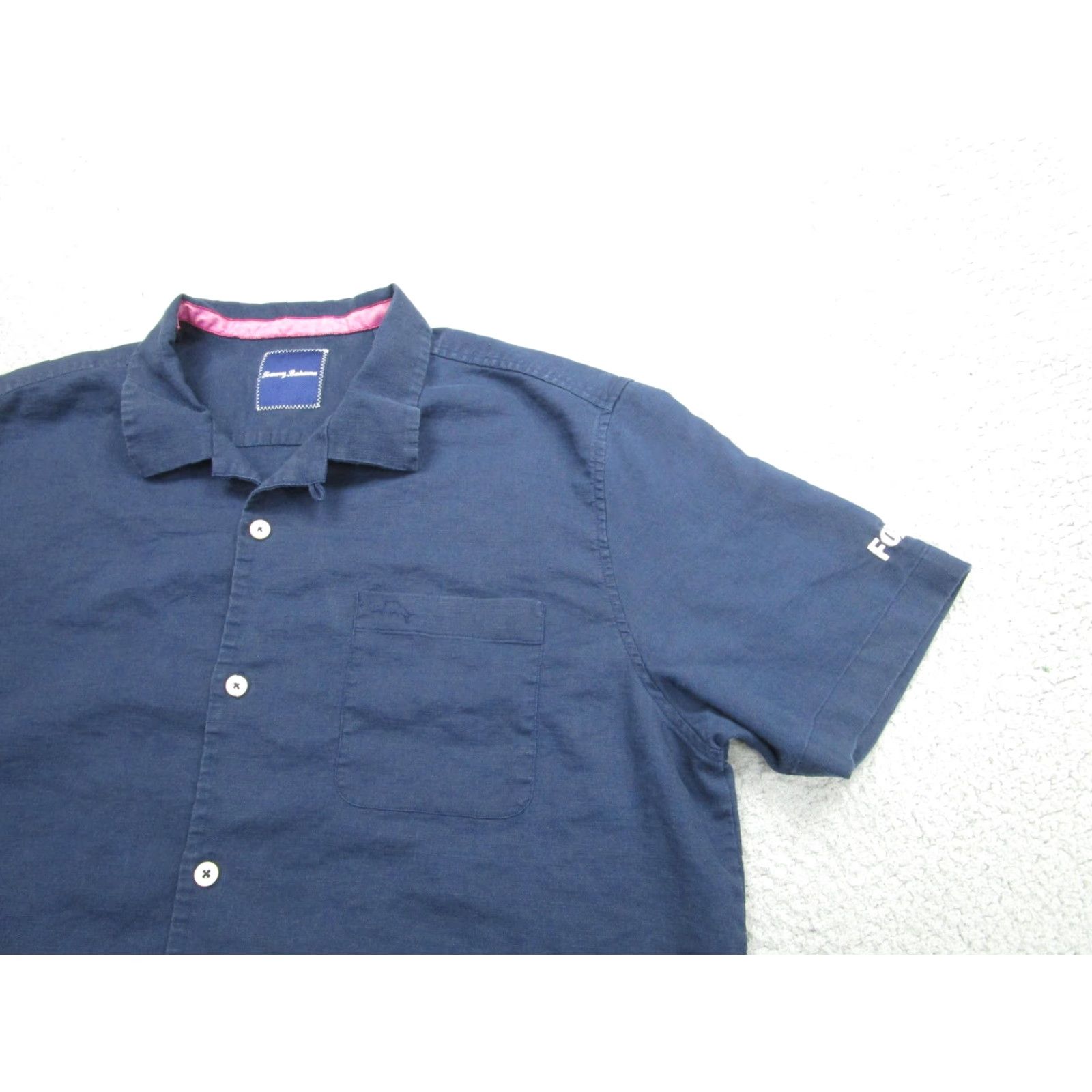 Tommy Bahama Tommy Bahama Shirt Mens XL Blue Linen Blend Old Money Button Front Camp FOX TV Size US XL / EU 56 / 4 - 2 Thumbnail