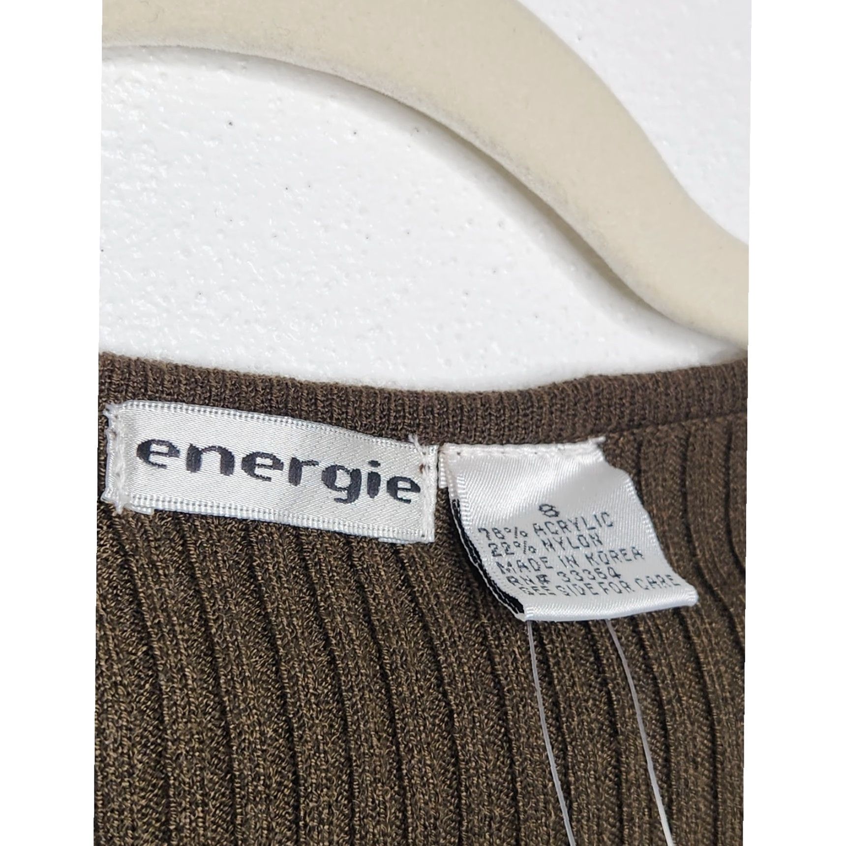 Energie VINTAGE Energie Brown Ribbed Long Sleeve T-Shirt Small Womens NWT Fairy Witch Y2K Fall 90s Grunge Emo Punk Retro AOP Size S / US 4 / IT 40 - 3 Thumbnail