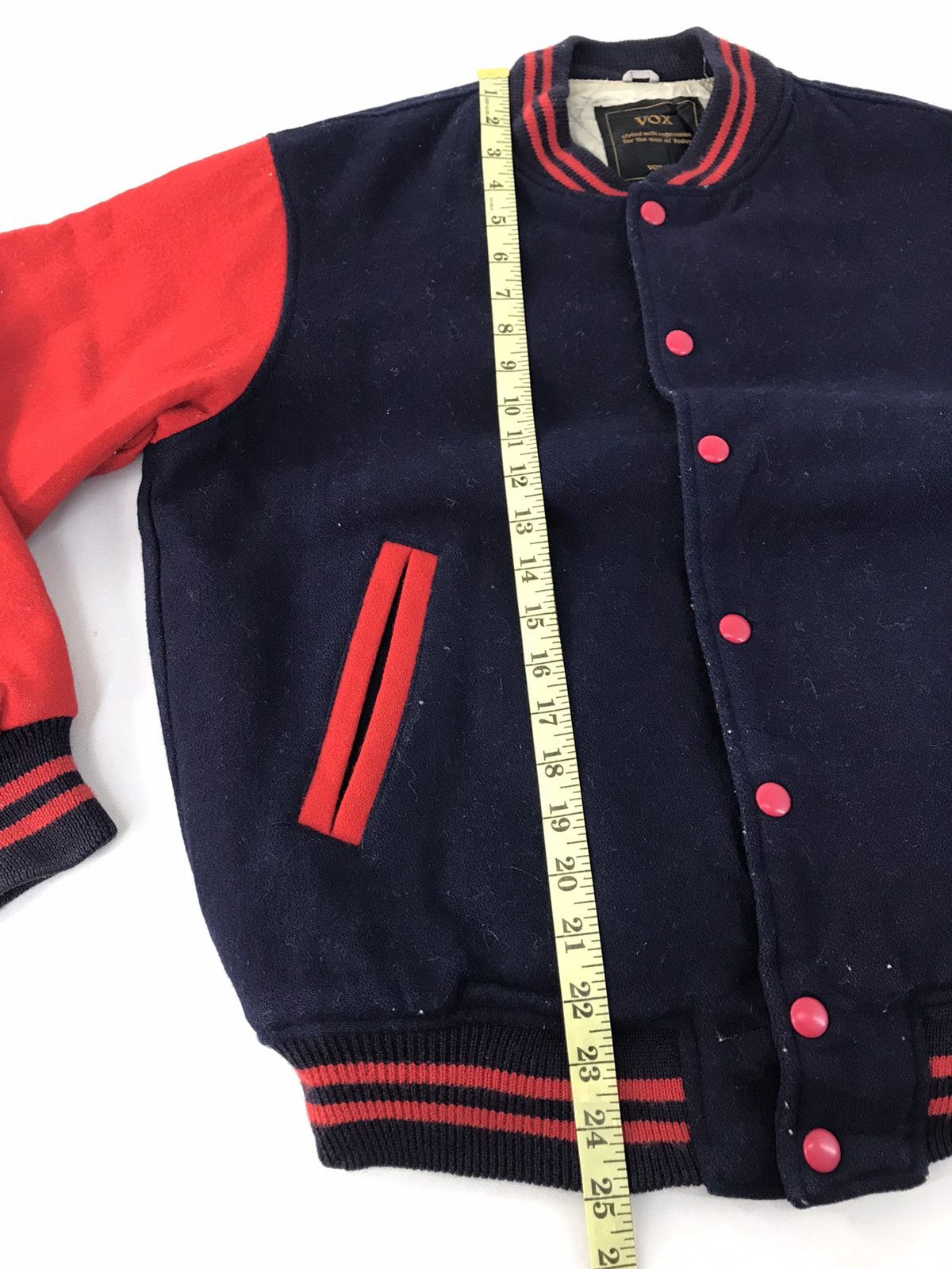 Vintage VOX Simple Varsity Jacket Wool Sleeve Quilted Padded Inner Size US M / EU 48-50 / 2 - 10 Thumbnail
