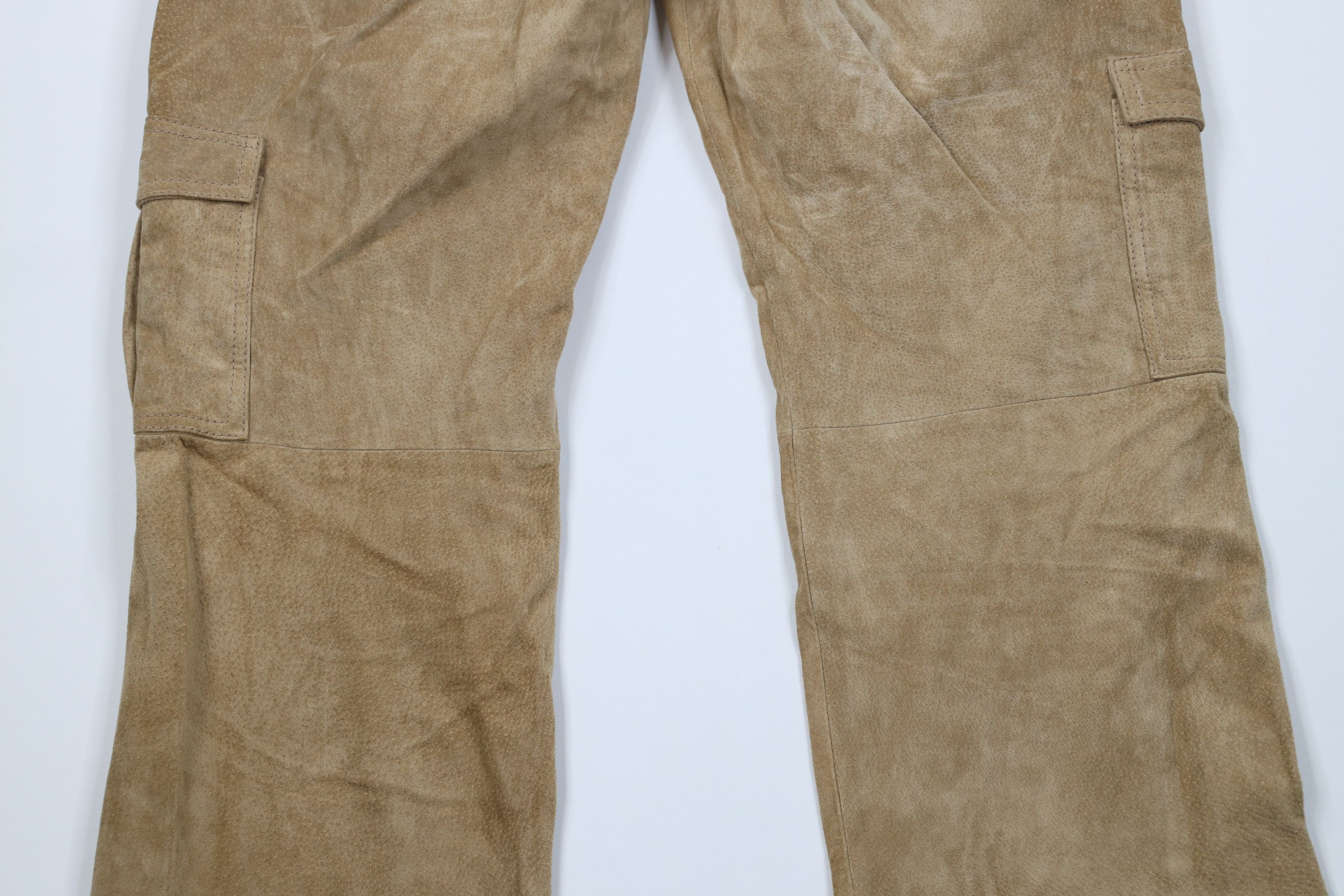 Vintage Vintage 90s Streetwear Wide Leg Suede Leather Cargo Pants Size 36" / US 14 / IT 50 - 12 Thumbnail