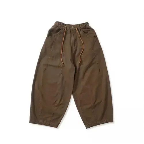 Japanese Brand 20SS Indigo Union Japan Brown Minimal Relaxed Fit Pants Size US 32 / EU 48 - 1 Thumbnail