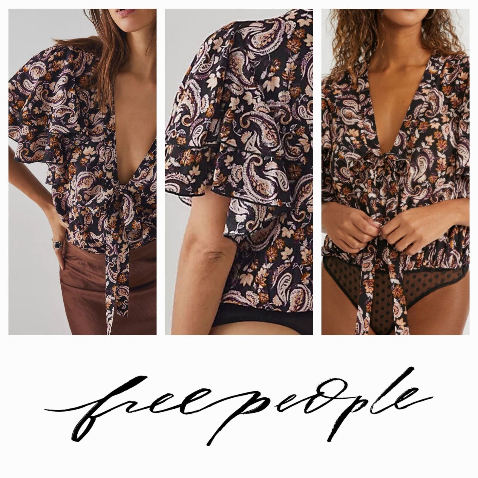 Free People NWT Free People Call Me Later Bodysuit Sz. XS [0-2] Paisley Size XS / US 0-2 / IT 36-38 - 1 Thumbnail