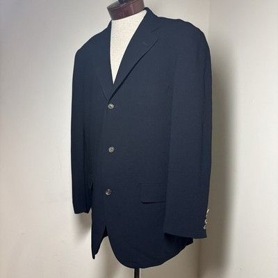 Hugo Boss Hugo Boss Mens Wool Blazer Saks Fifth Avenue Jacket Navy Siz Size 42R - 1 Thumbnail