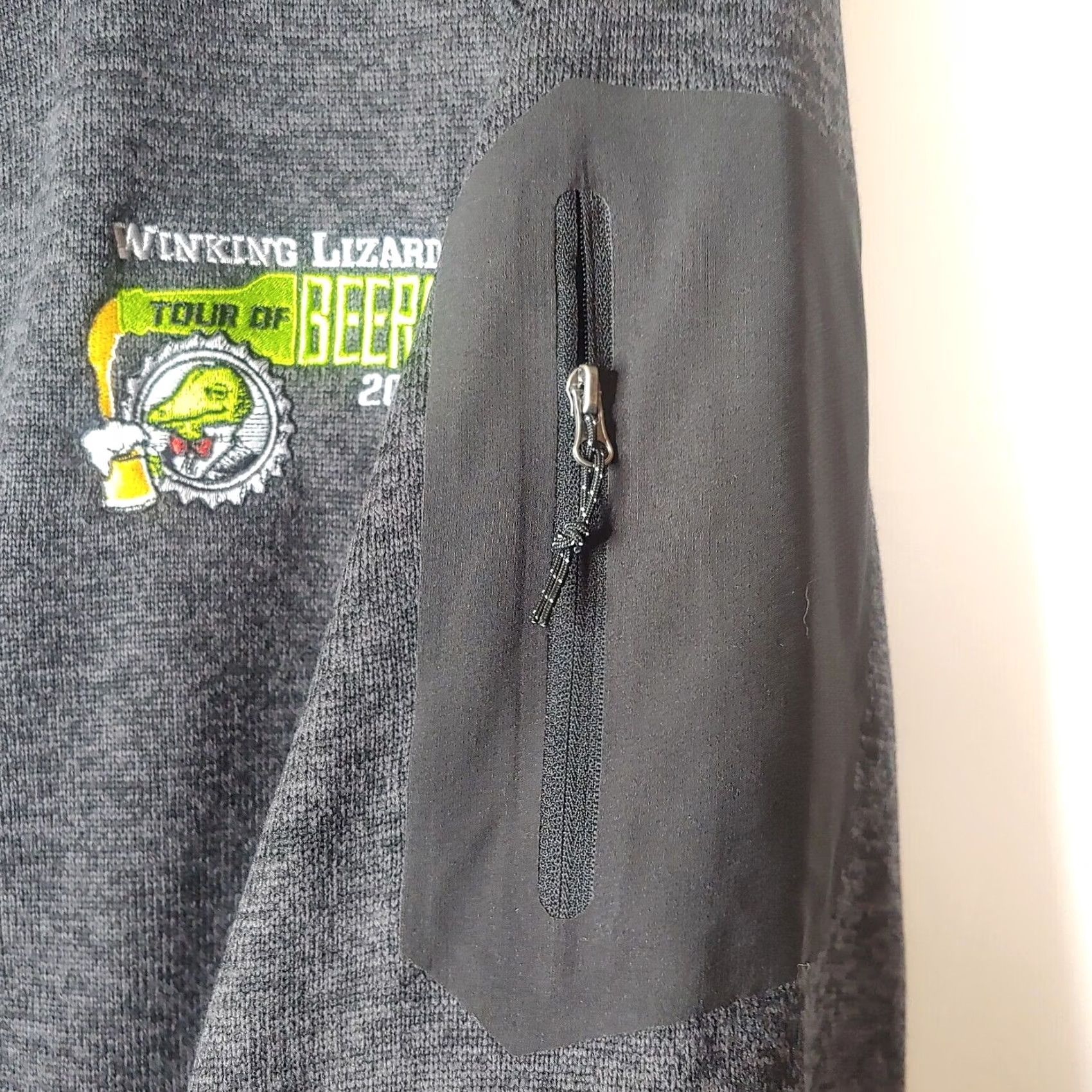 Vintage Fossa Jacket Men XL Knit Gray Winking Lizard Tour of Beers 2019 Embroidered Logo Zip Chest Pocket Size US XL / EU 56 / 4 - 5 Thumbnail