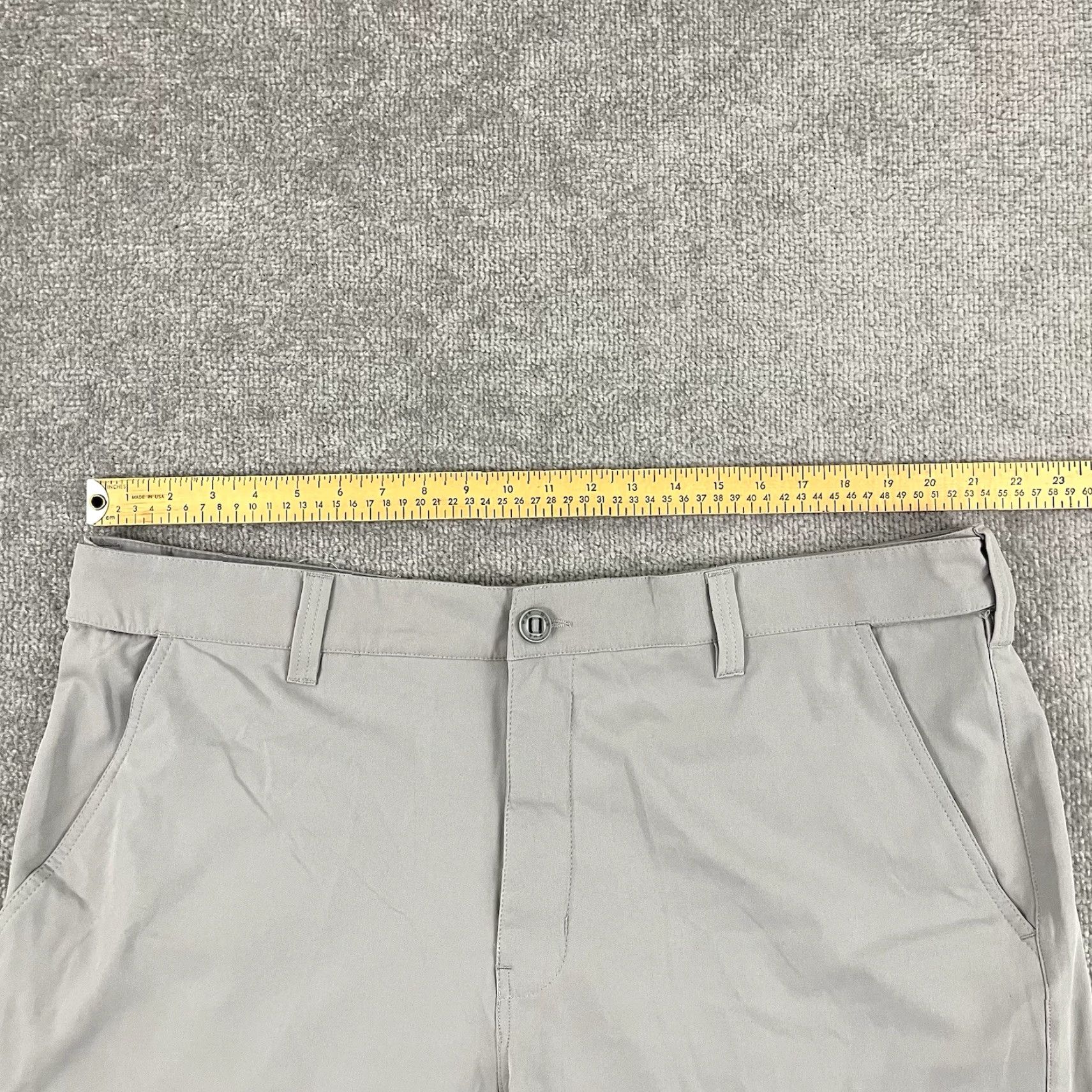 Vintage Huk Pursuit Shorts Mens Size 42 / 5.5" Gray Stretch Chino Casual Outdoor Fishing Activewear Cooler Pockets Breathable Regular Rise 42 in Waist Men Size US 42 / EU 58 - 5 Thumbnail