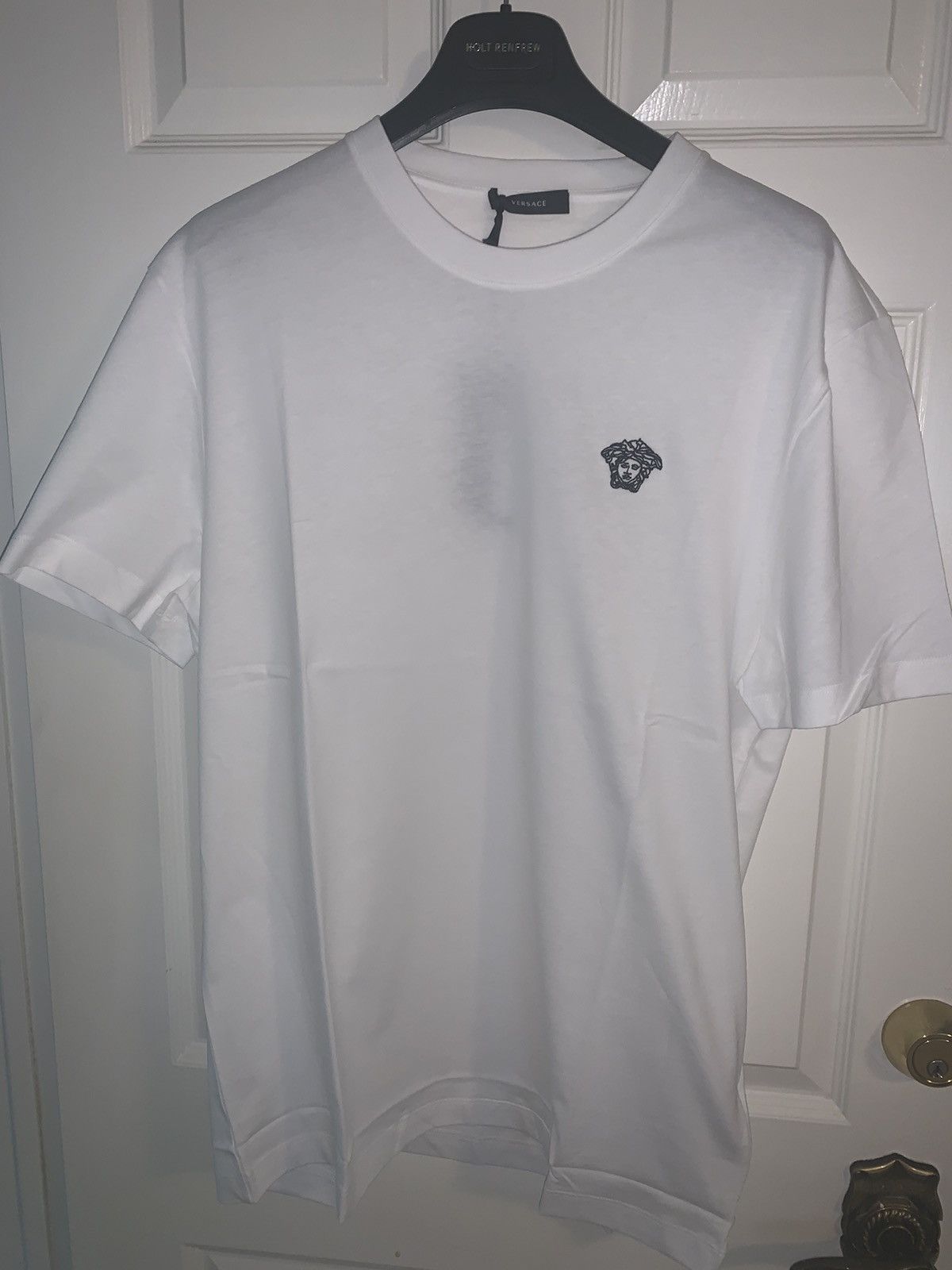 image of Authen Mens Versace Medusa T Shirt. Slim Fit $600 in White (Size 2XL)