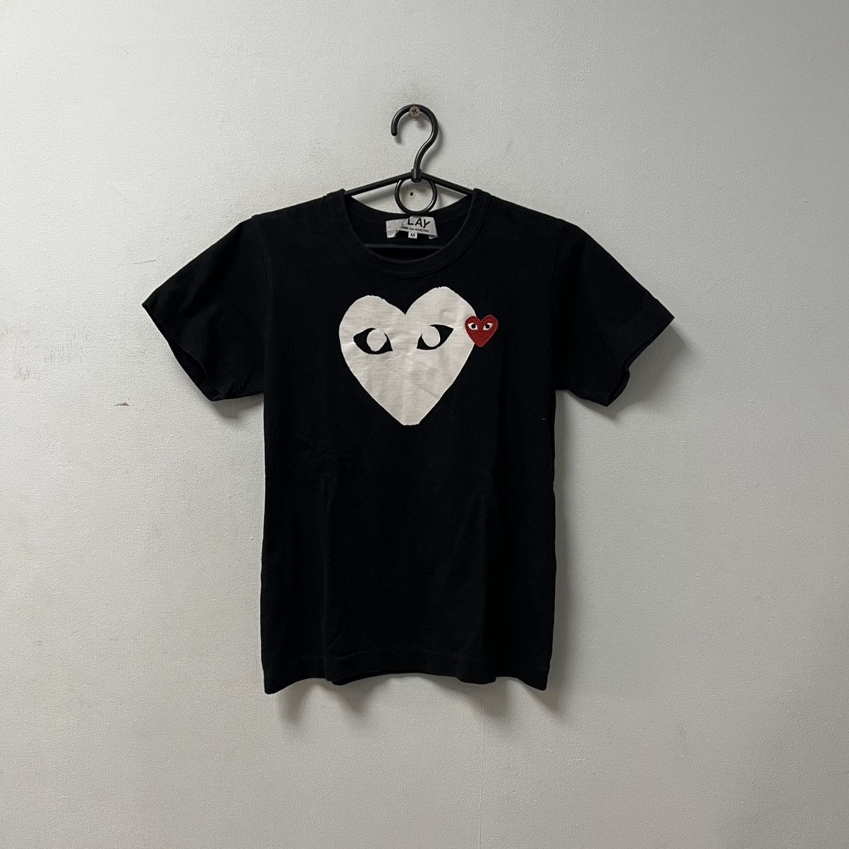 Comme des Garcons PLAY Comme des Garçons Play T-Shirt Tee Double Hearts Big Logo Size US XS / EU 42 / 0 - 1 Thumbnail
