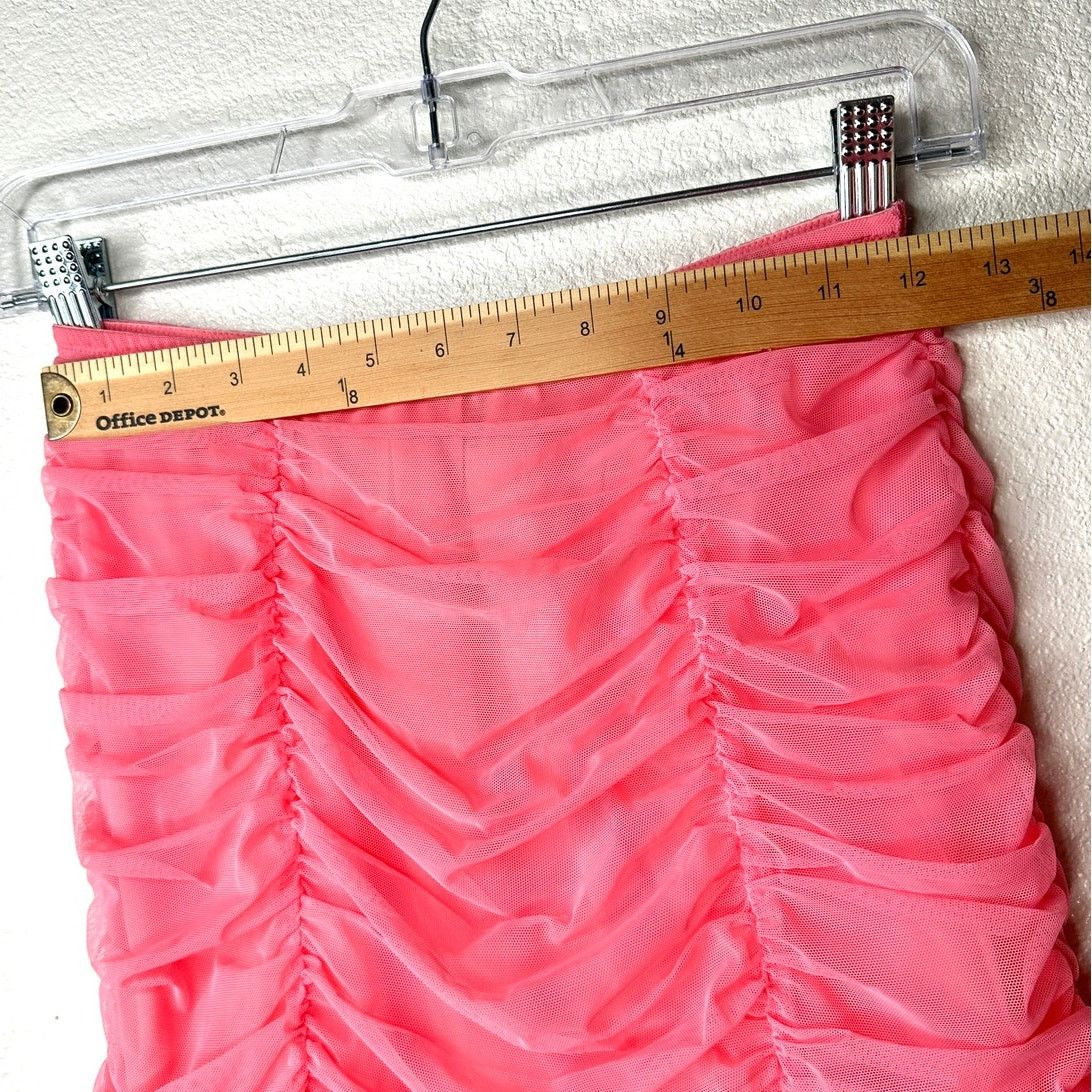 Victoria's Secret NWT Victorias Secret Pink Mesh Pleated Ruched Mini Skirt 6 Size 28" / US 6 / IT 42 - 10 Thumbnail