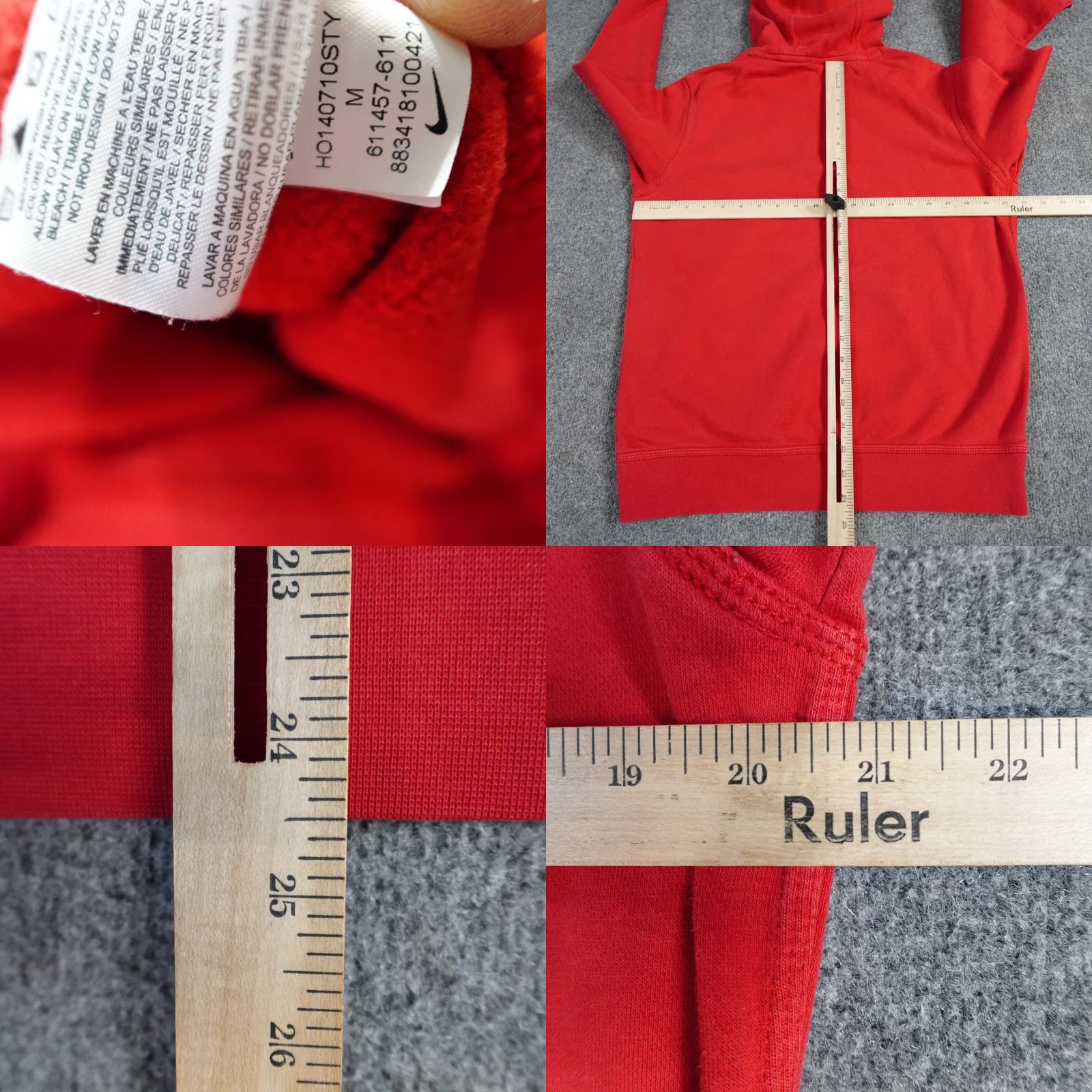 Nike VINTAGE Nike Mens Hoodie Regular M Red Embroidered Swoosh Tag Y2K Blues? Size US M / EU 48-50 / 2 - 8 Thumbnail