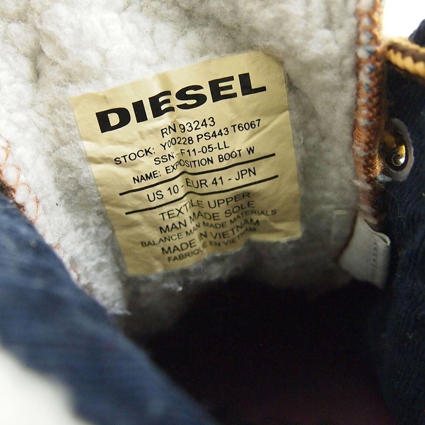 Diesel Diesel Denim Boots Blue Shearling Trim Size US 10 EU 41 Size US 10 / IT 40 - 8 Thumbnail