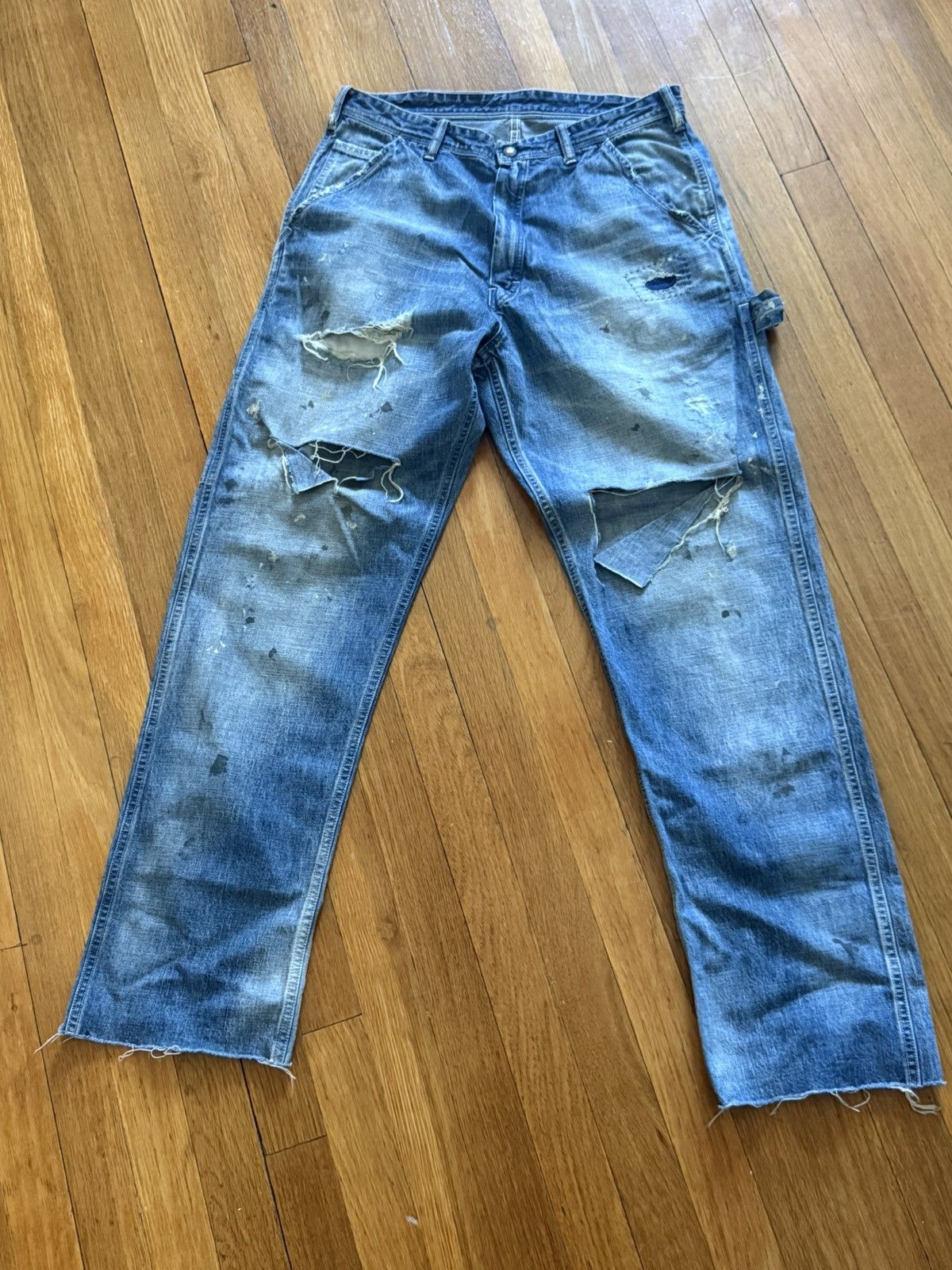 Saint Michael SAINT Michael DENIM PANTS/TRASHED/PAINTER / BLUE / Size : S Size US 32 / EU 48 - 1 Thumbnail