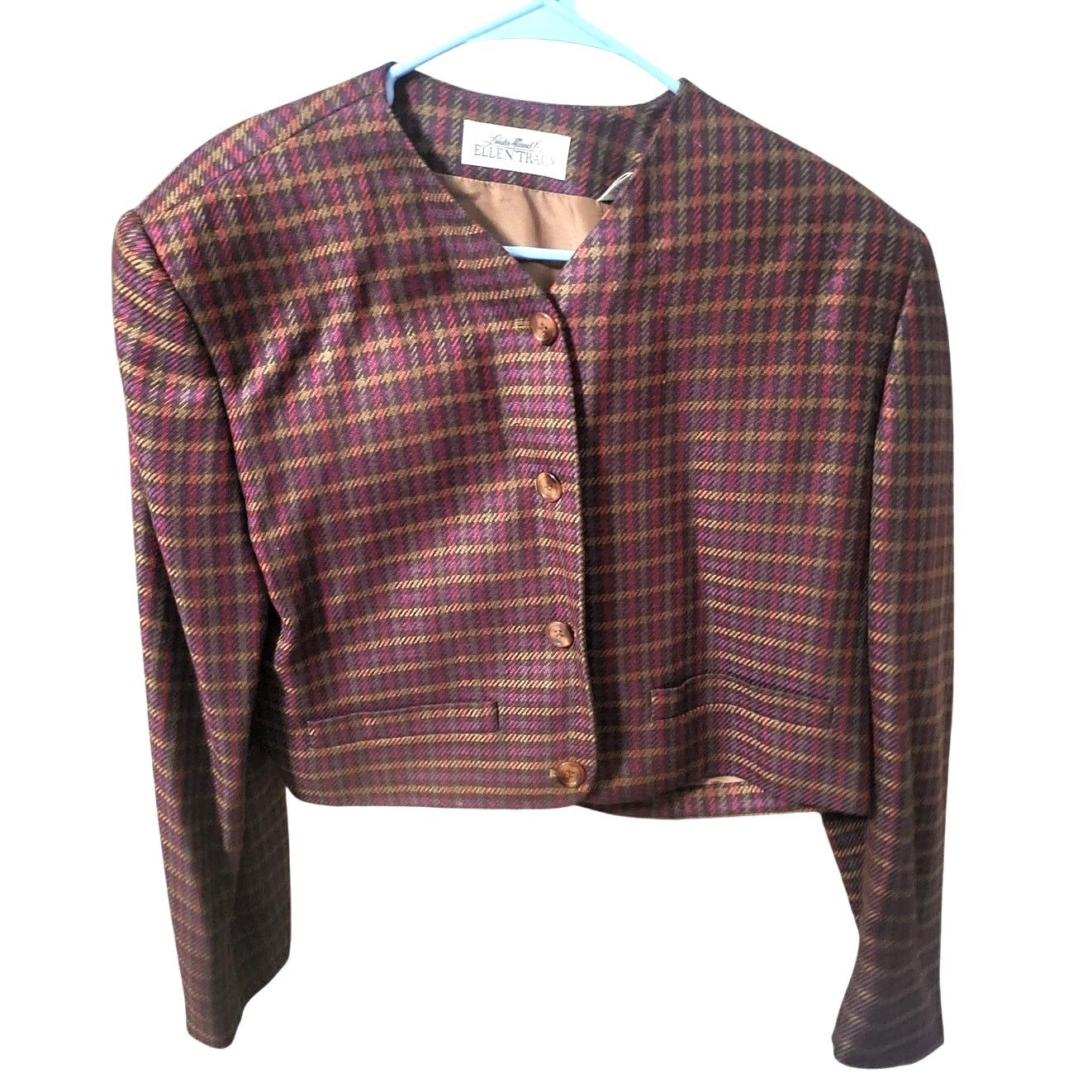 Ellen Tracy Vintage Linda Allard Ellen Tracy Cropped Wool Blazer- Sz 12 Size XL / US 12-14 / IT 48-50 - 1 Thumbnail