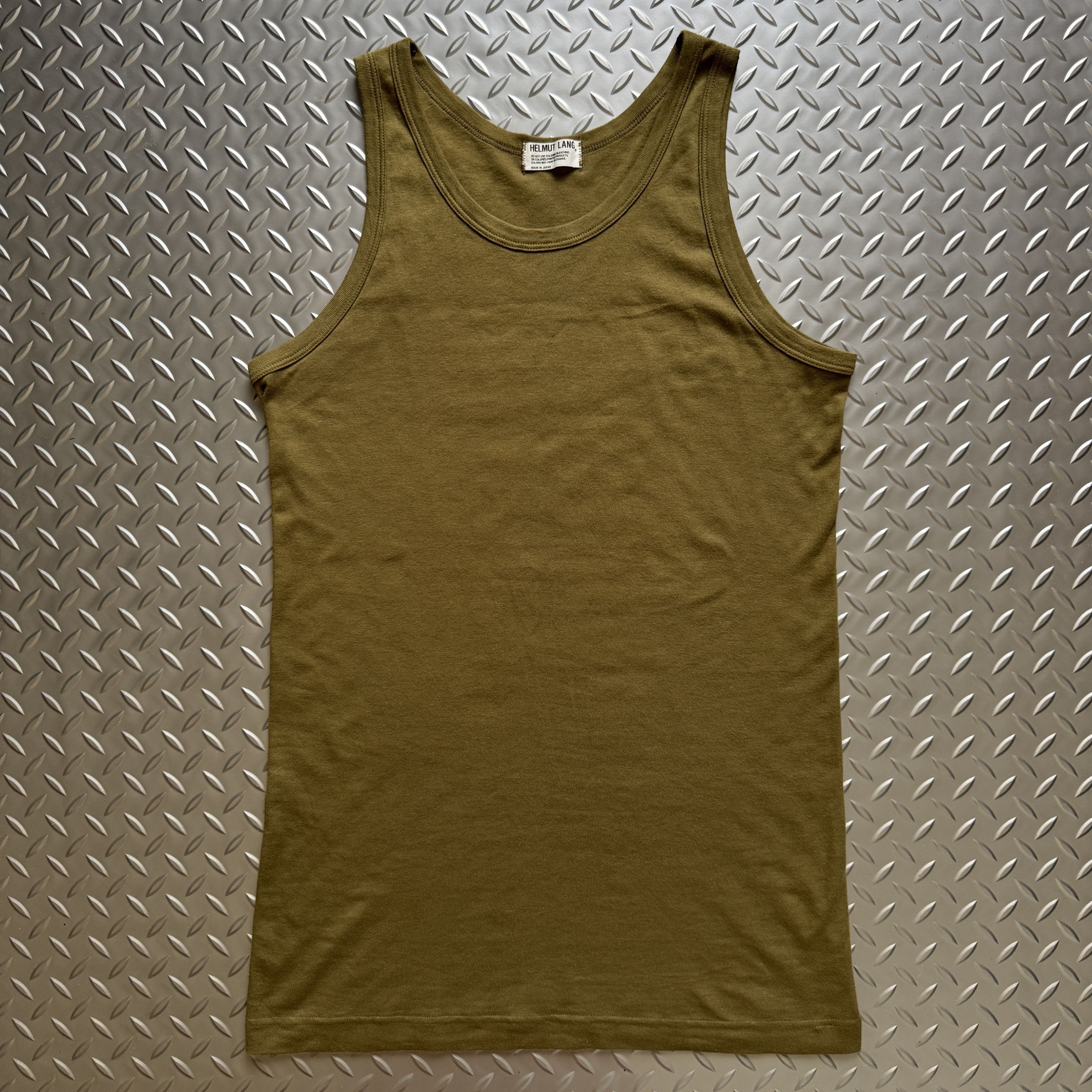 Helmut Lang 90's Archive Military Micro Ribbed Tank Top | Grailed