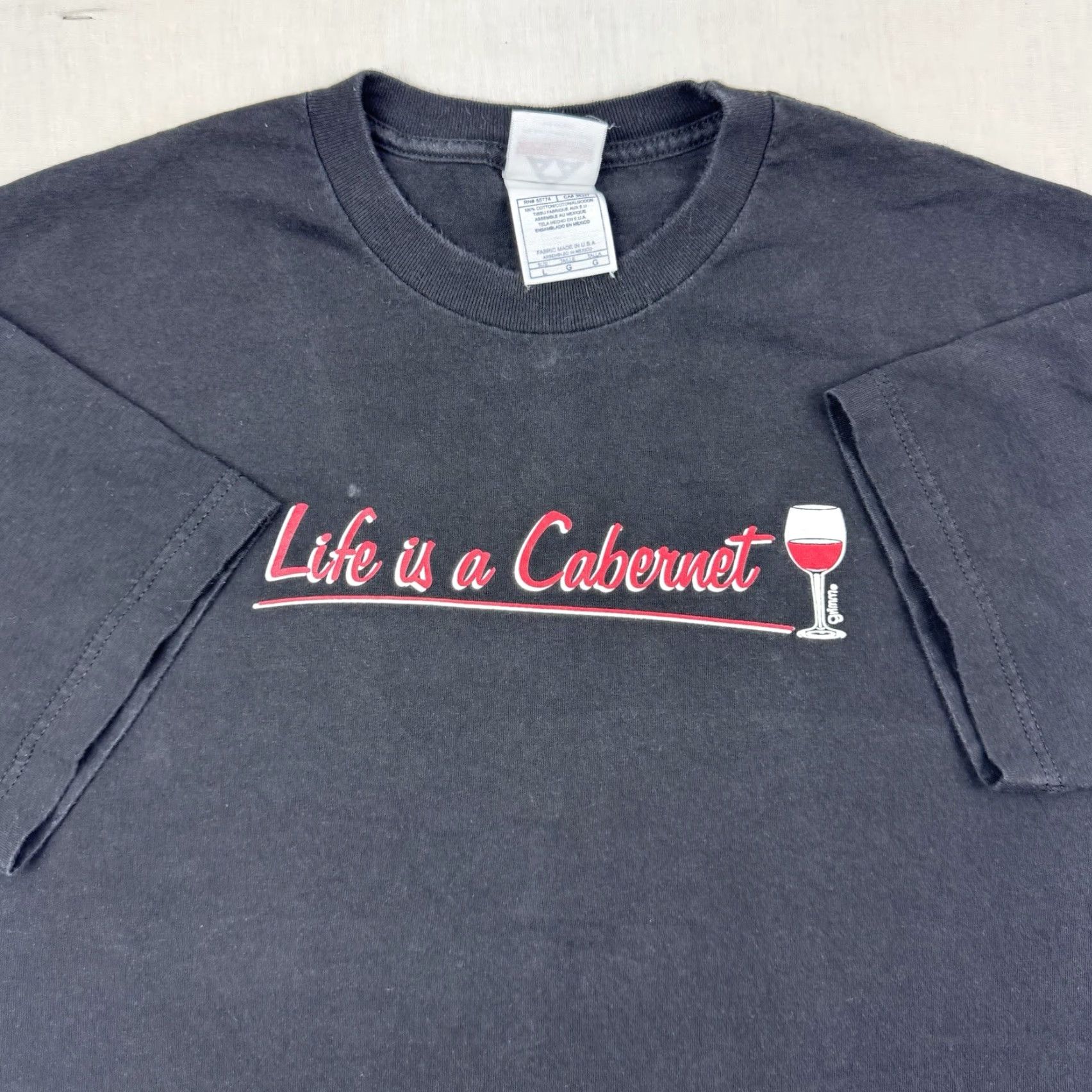 Vintage VINTAGE Life Is A Cabernet T Shirt Men L Black Cotton Alstyle 90s Y2k Funny Humor Cartoon Size US L / EU 52-54 / 3 - 2 Thumbnail