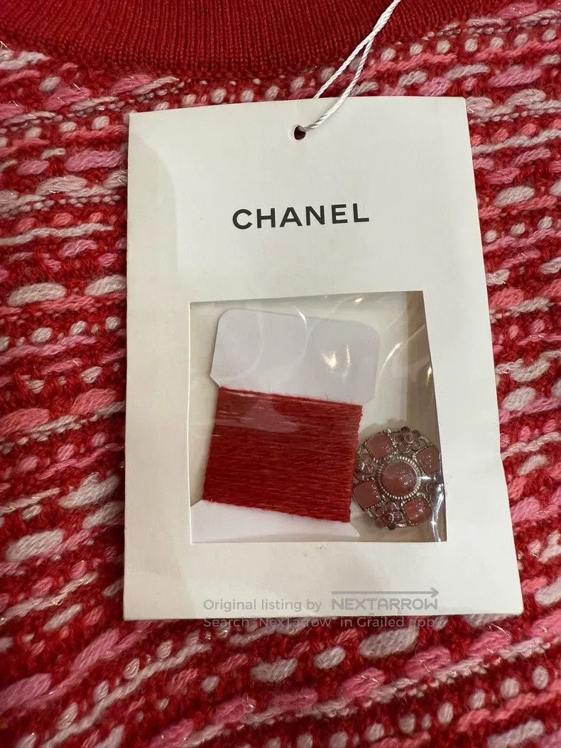 Chanel Chanel Red wool blend cardigan coat Size XS / US 0-2 / IT 36-38 - 6 Thumbnail