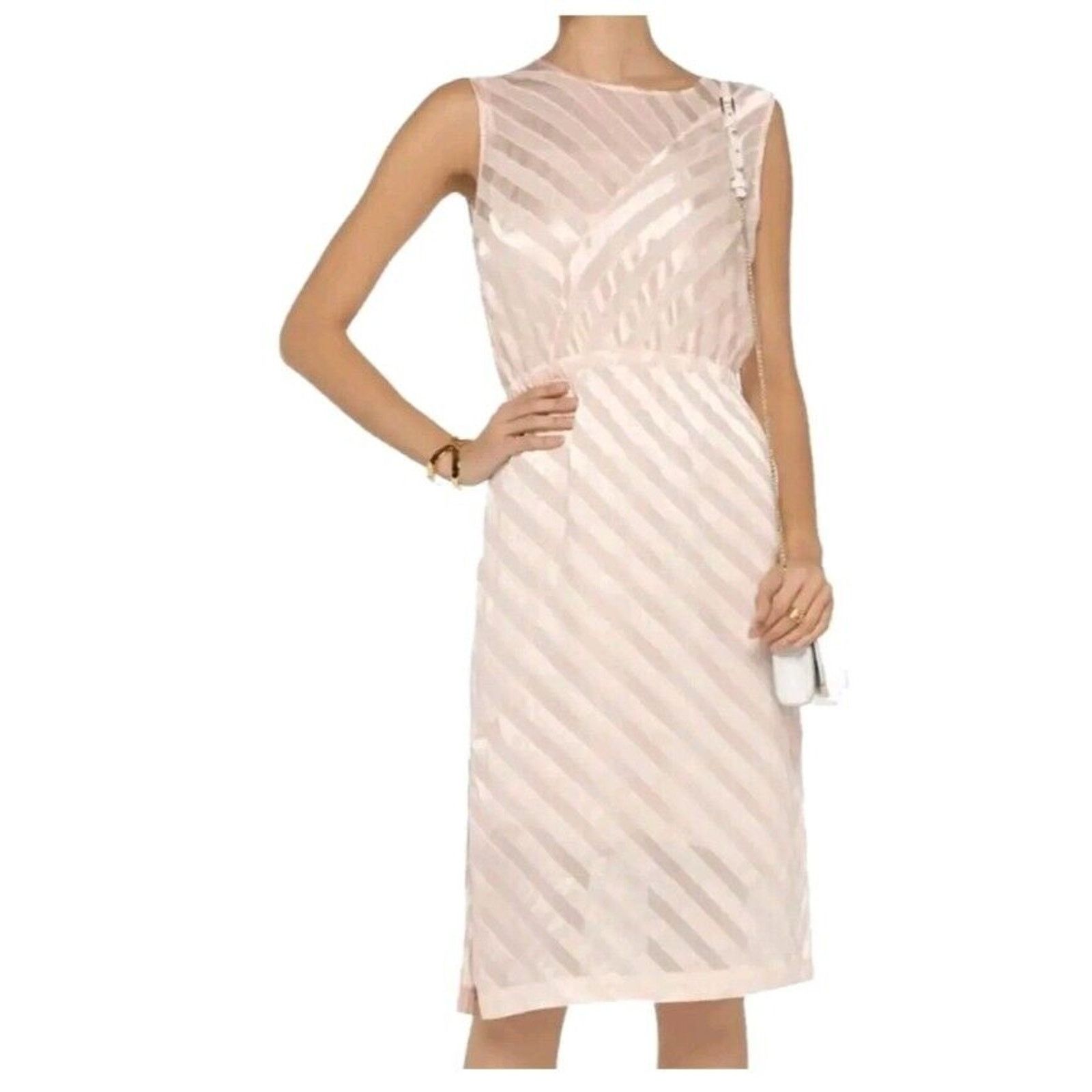 Sandro SANDRO Paris Sheered Stripe Dress Black Size 1 Size XS / US 0-2 / IT 36-38 - 7 Thumbnail