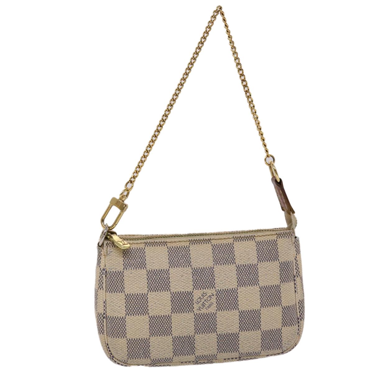 LOUIS VUITTON Damier Azur Pochette Cosmetic PM Pouch N60024 LV