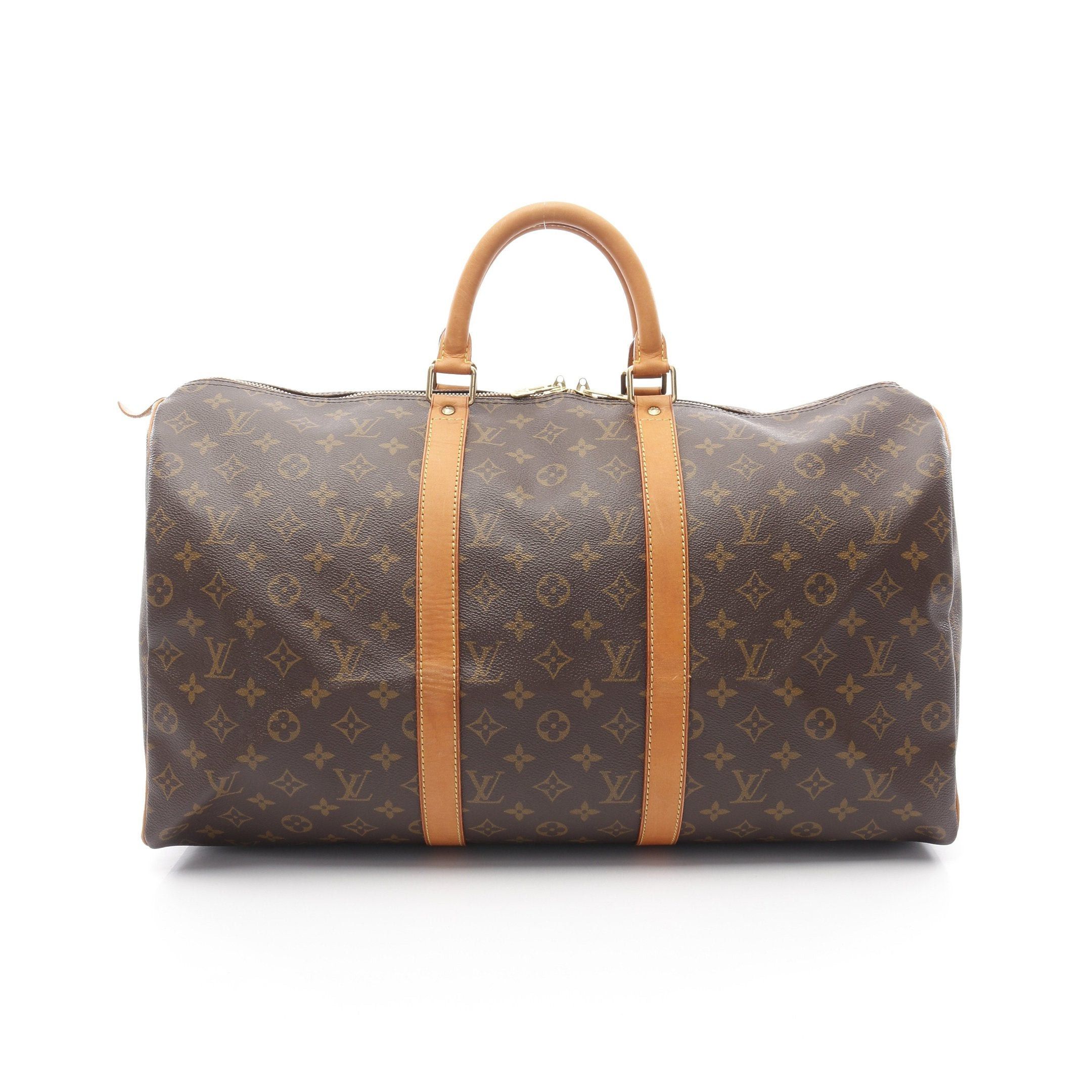 Louis Vuitton Louis Vuitton Keepall 50 Monogram Boston Bag Leather Brown Size ONE SIZE - 1 Thumbnail