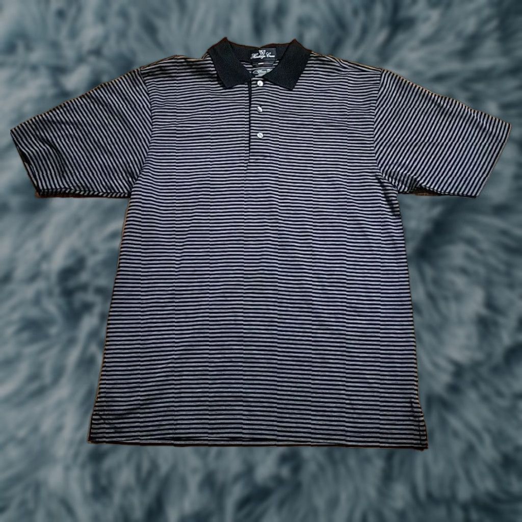 Vintage Heritage Cross Polo Shirt Striped Short Sleeve Cotton Blend Moisture Wicking Black Gray Mens Small Polo Shirt 39 in Chest Classic Mercerized Golf Size US S / EU 44-46 / 1 - 1 Thumbnail