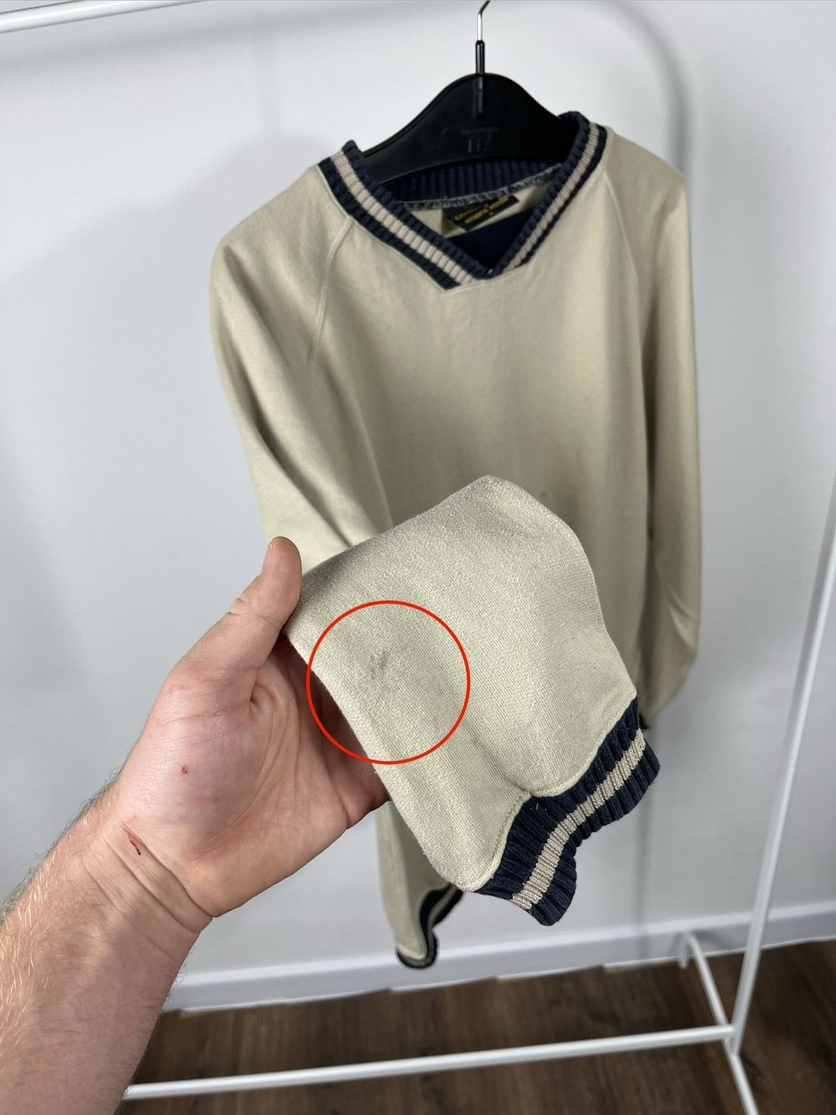 Wrangler Vintage Wrangler Western V-Neck Sweater Beige Navy Size M Size US M / EU 48-50 / 2 - 9 Thumbnail