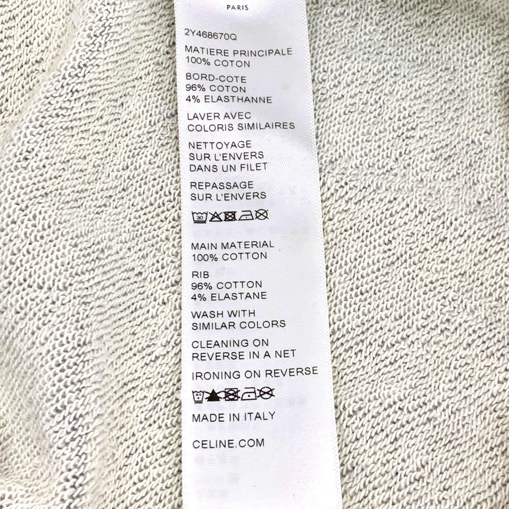 Celine Celine Grey Cotton Logo Hooded Drawstring Sweatshirt XS Long Size XS / US 0-2 / IT 36-38 - 3 Thumbnail