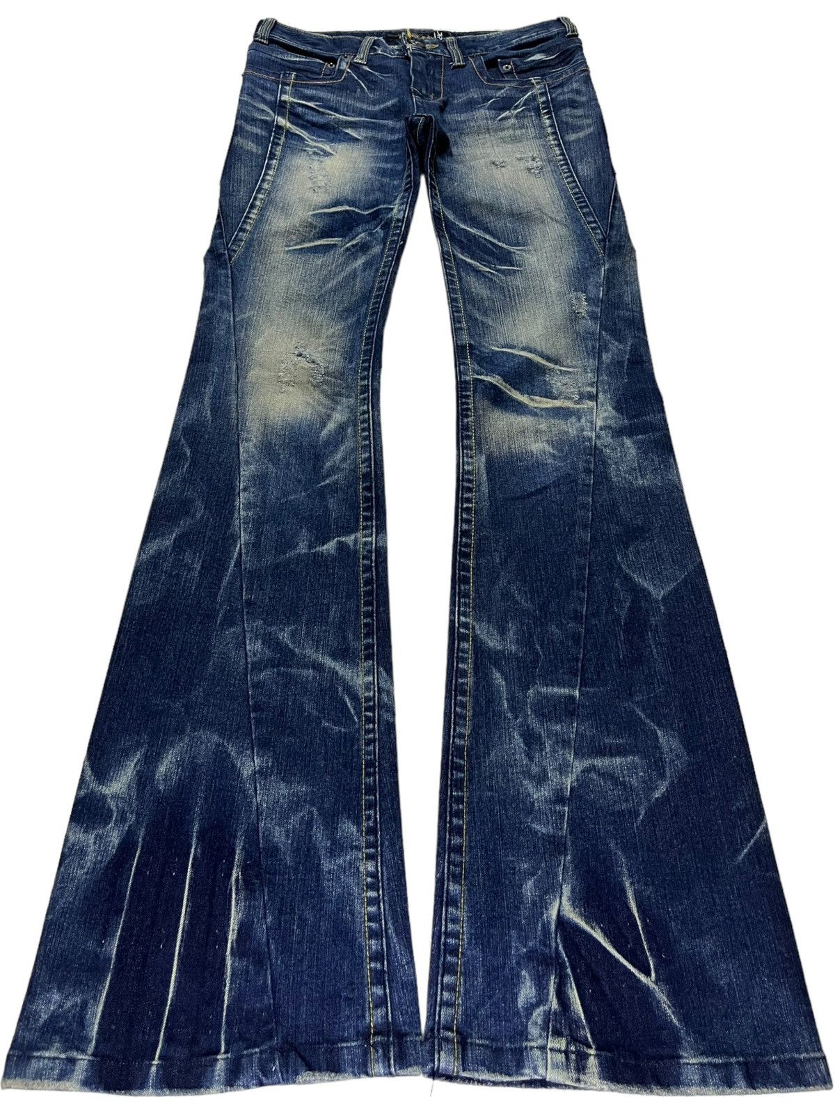 Japanese Brand Vintage Japanese Brand Sick Mud Wash Distressed Flare Jeans Size 29" - 1 Thumbnail
