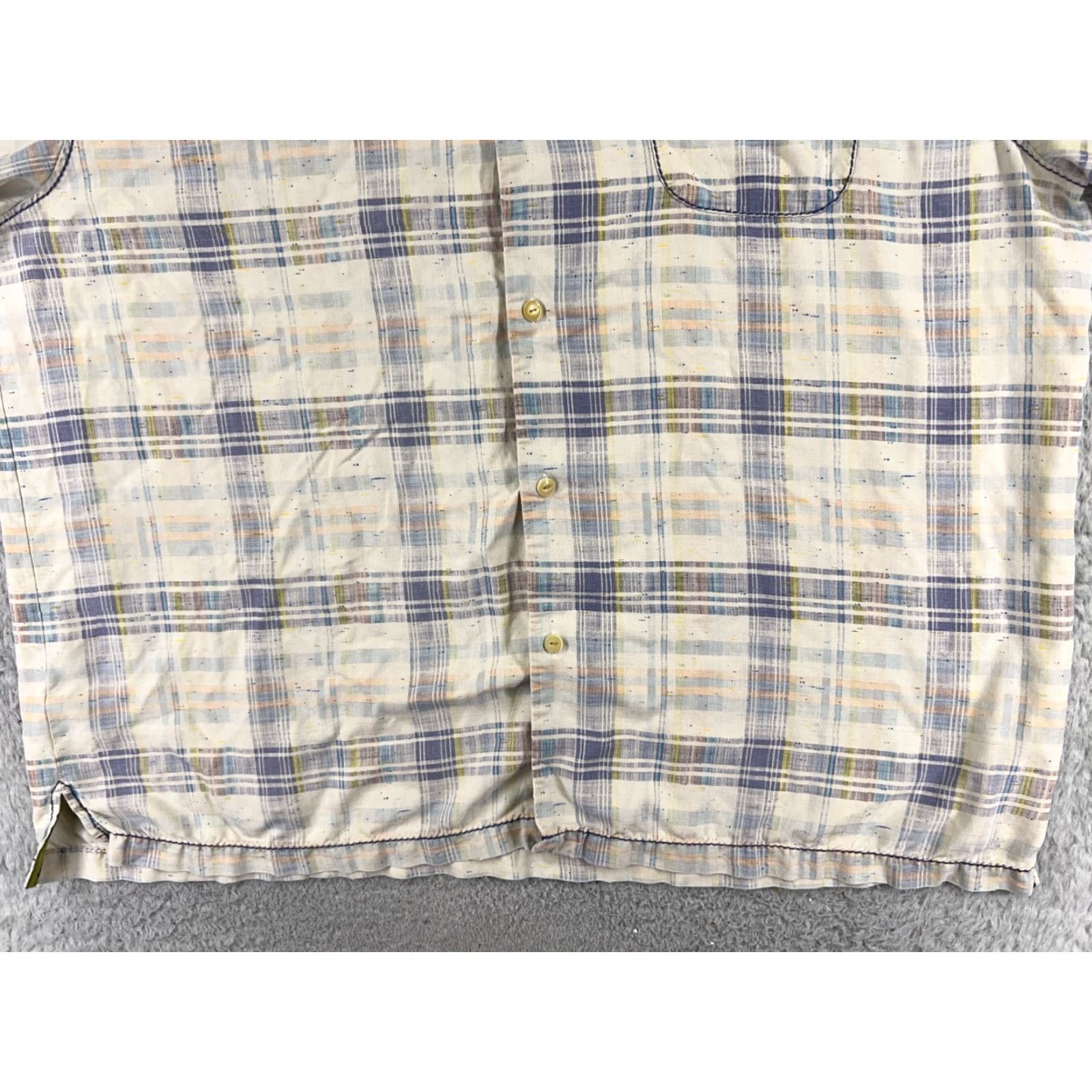 Tommy Bahama Tommy Bahama Shirt Men 2XL Beige Blue Plaid Button Up 100% Silk Pocket Vintage: No Size US XXL / EU 58 / 5 - 5 Thumbnail