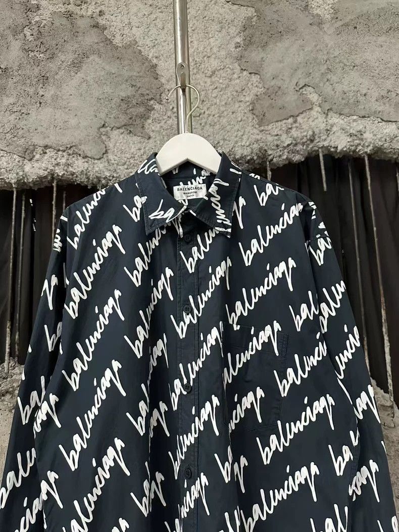 Balenciaga Balenciaga Long Sleeve Shirt with Logo Print-2506 Size US XS / EU 42 / 0 - 3 Thumbnail
