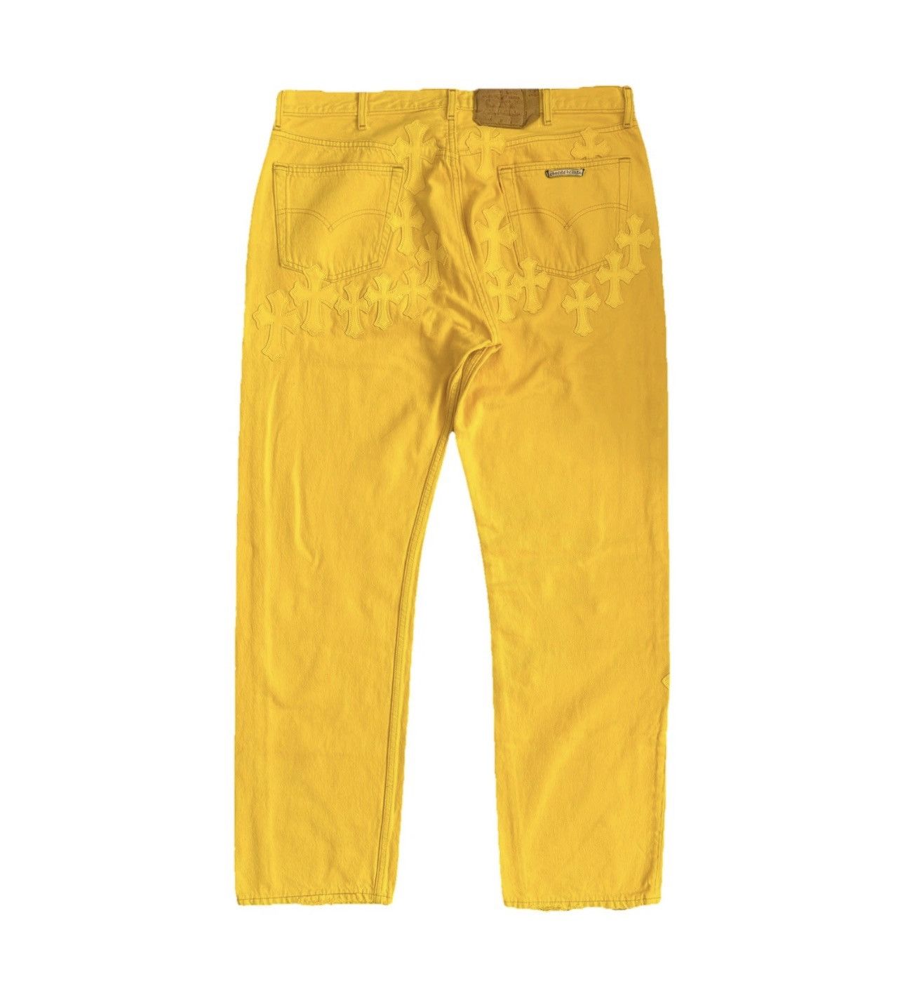 Chrome Hearts YELLOW F&F CROSS PATCH SILVER STUDS VINTAGE JEANS (RARE) Size US 38 / EU 54 - 2 Thumbnail