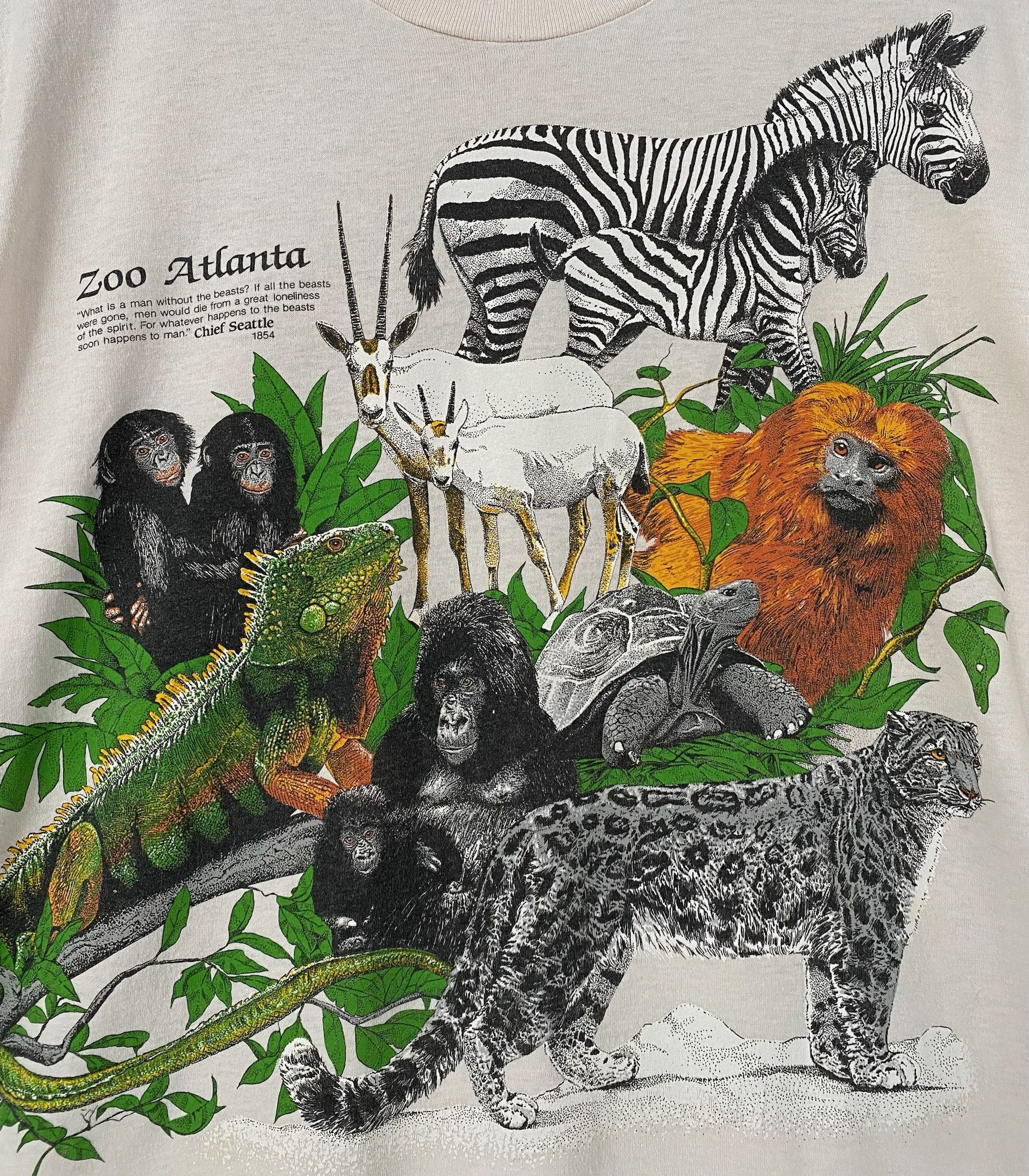 Vintage 80’s Zoo Atlanta Animals Double Sided T-Shirt Small Size US S / EU 44-46 / 1 - 9 Thumbnail