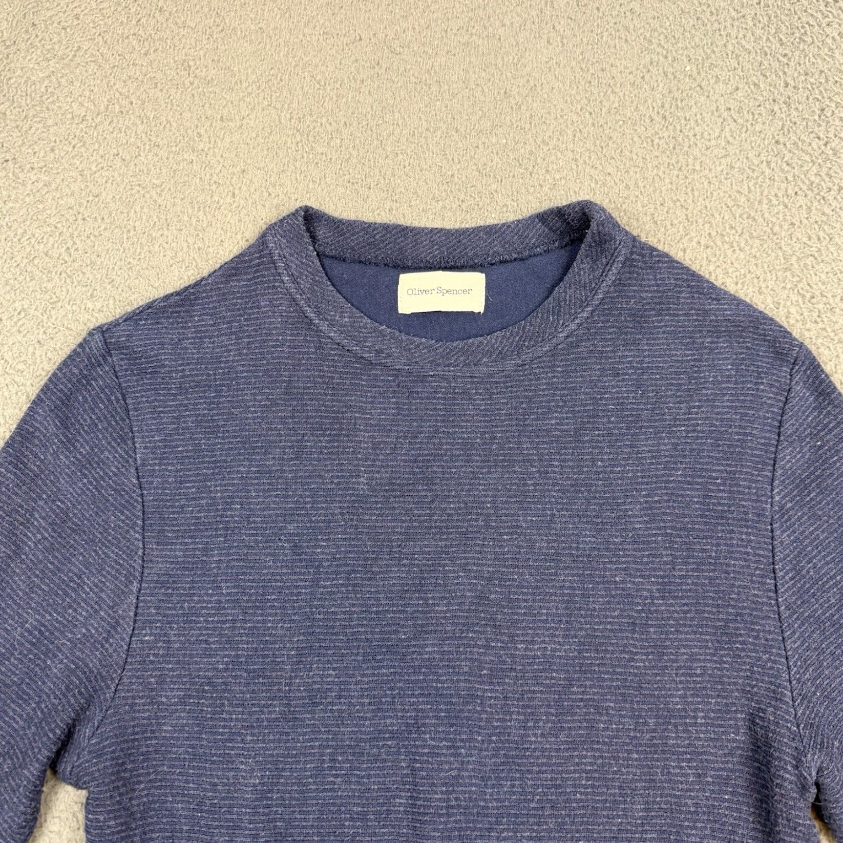 Oliver Spencer Oliver Spencer Belheim Sweater Mens Small Blue Crew Neck Pullover Cotton Size US S / EU 44-46 / 1 - 2 Thumbnail