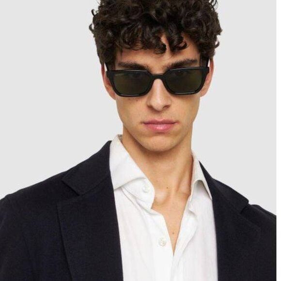 image of New Gucci Gg1539S 001 Black Grey Sunglasses, Men's