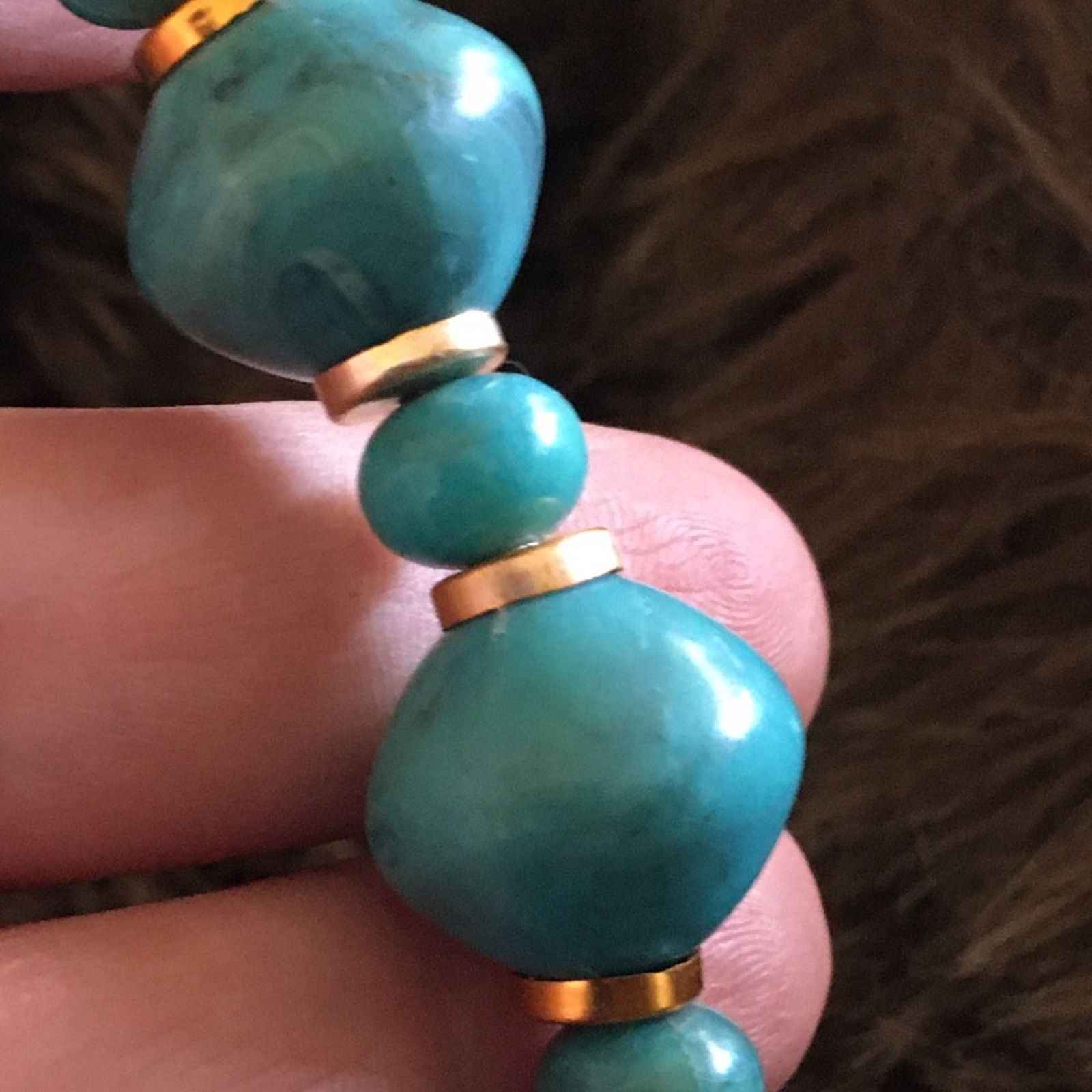 Vintage Vintage 70s faux turquoise beaded necklace Size ONE SIZE - 7 Thumbnail