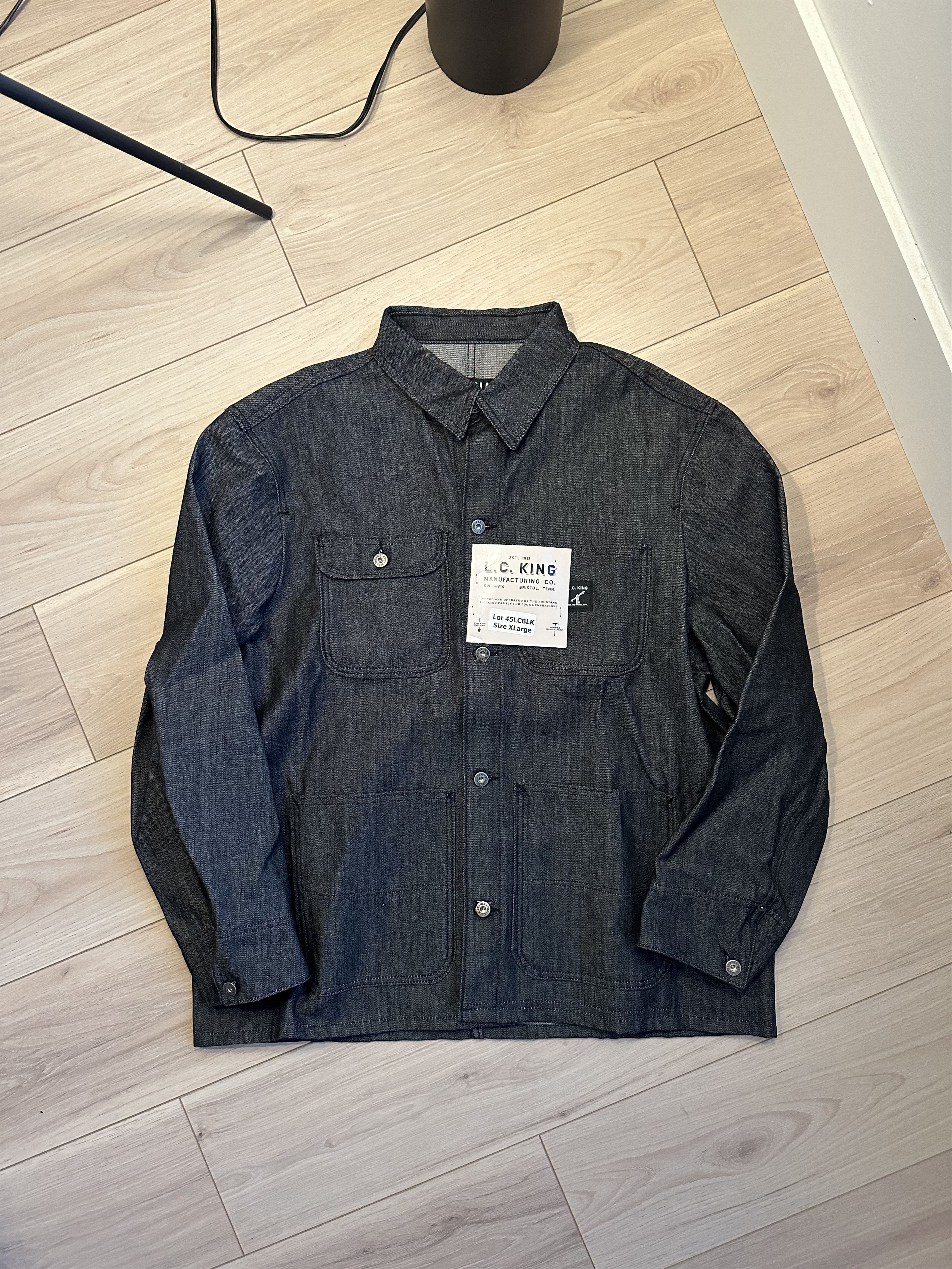 image of Lc King Denim Chore Coat Black, Men's (Size XL)
