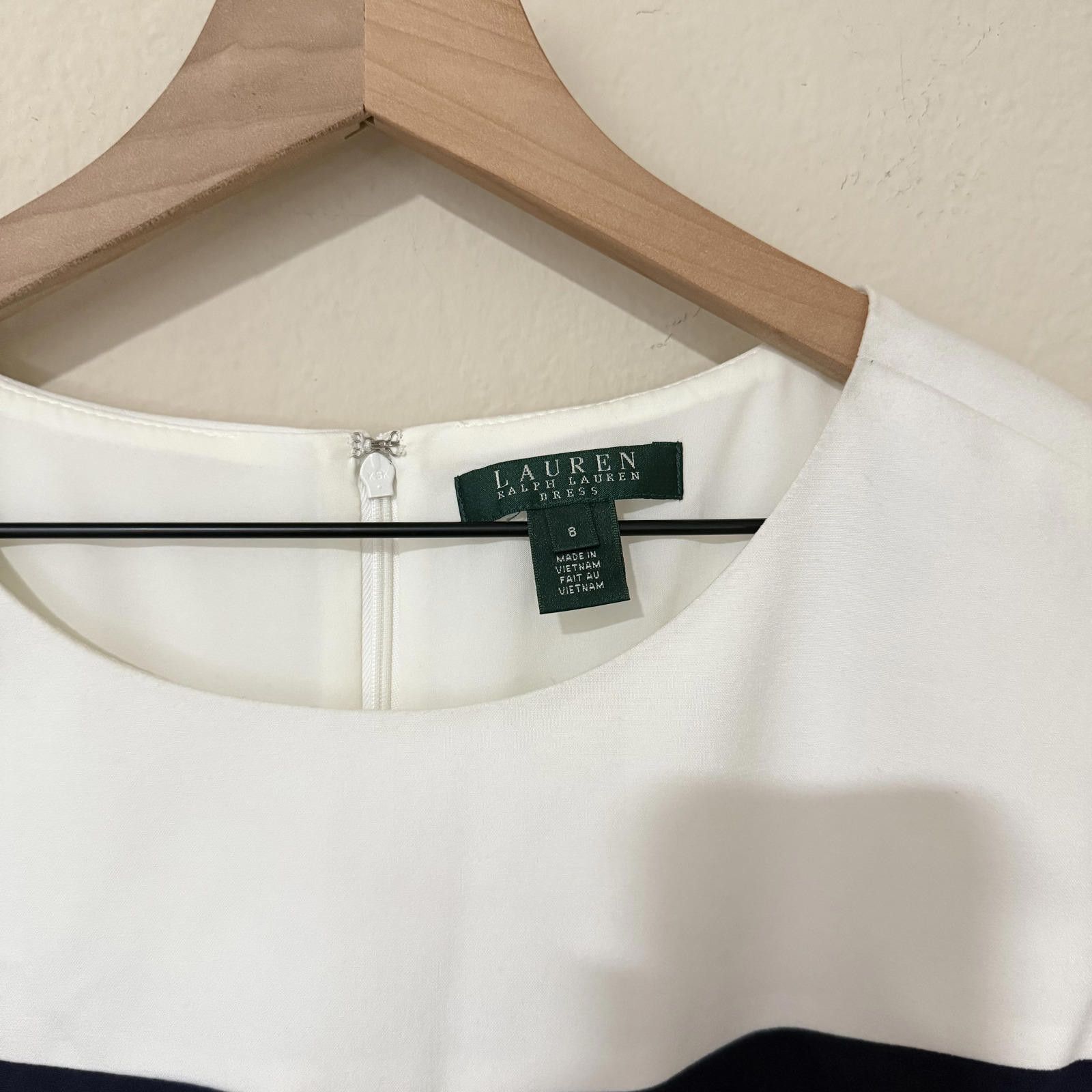 Polo Ralph Lauren Ralph Lauren Dress Women's 8 Navy White Striped Knee Length Size M / US 6-8 / IT 42-44 - 2 Thumbnail