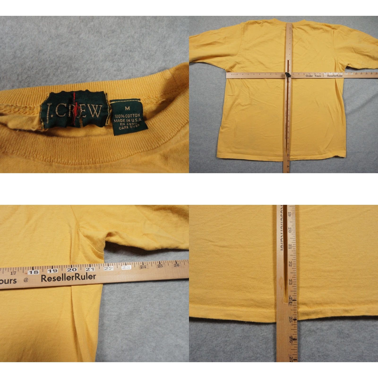 J.Crew VINTAGE J.CREW Long Sleeve Crewneck Shirt Mens Medium Yellow 90s USA Size US M / EU 48-50 / 2 - 8 Thumbnail
