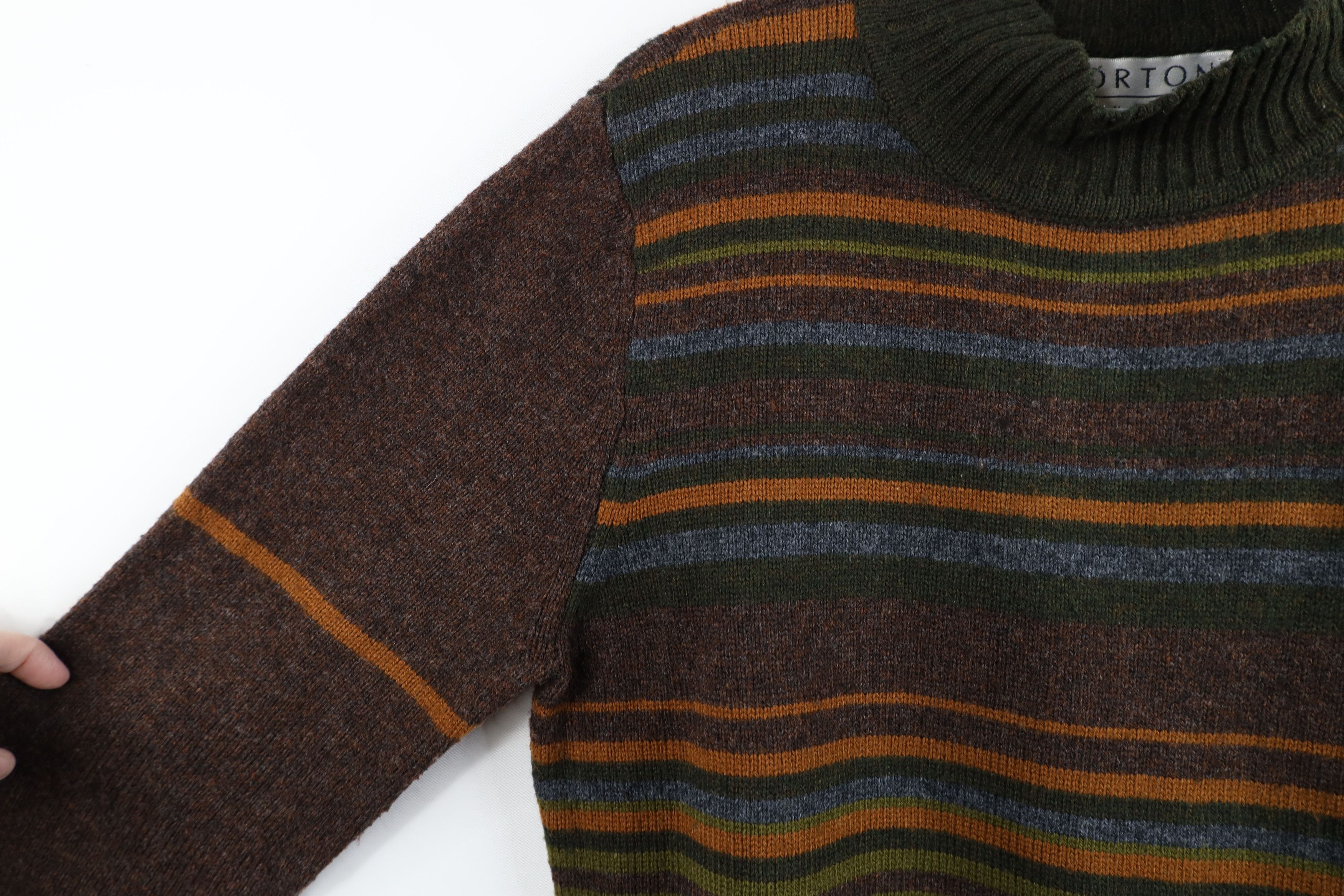 Vintage Vintage 90s Streetwear Striped Earth Tone Wool Knit Sweater Size M / US 6-8 / IT 42-44 - 5 Thumbnail