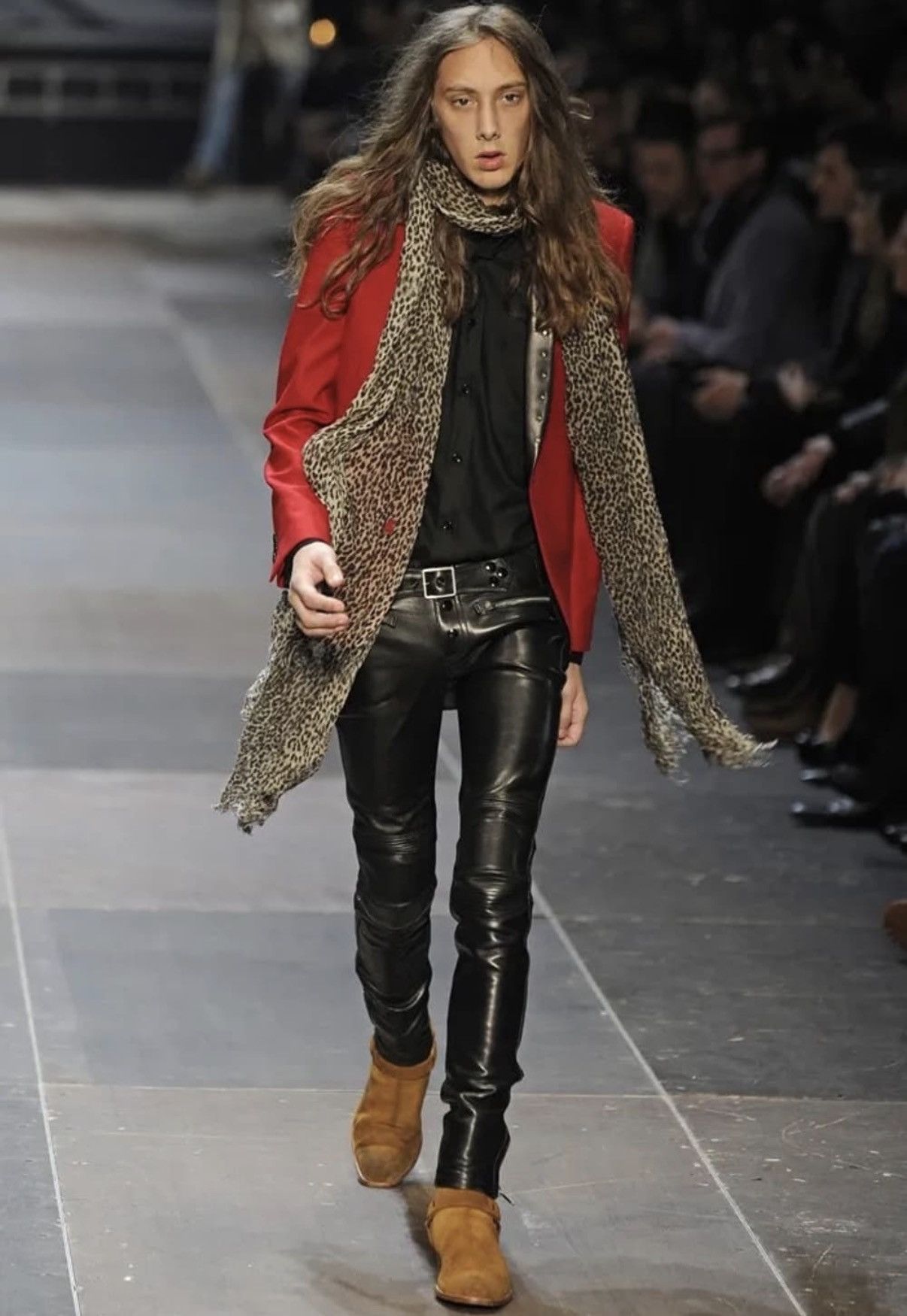 Saint Laurent Paris Saint laurent 13FW leopard cashmere silk scarf sz free Size ONE SIZE - 2 Thumbnail